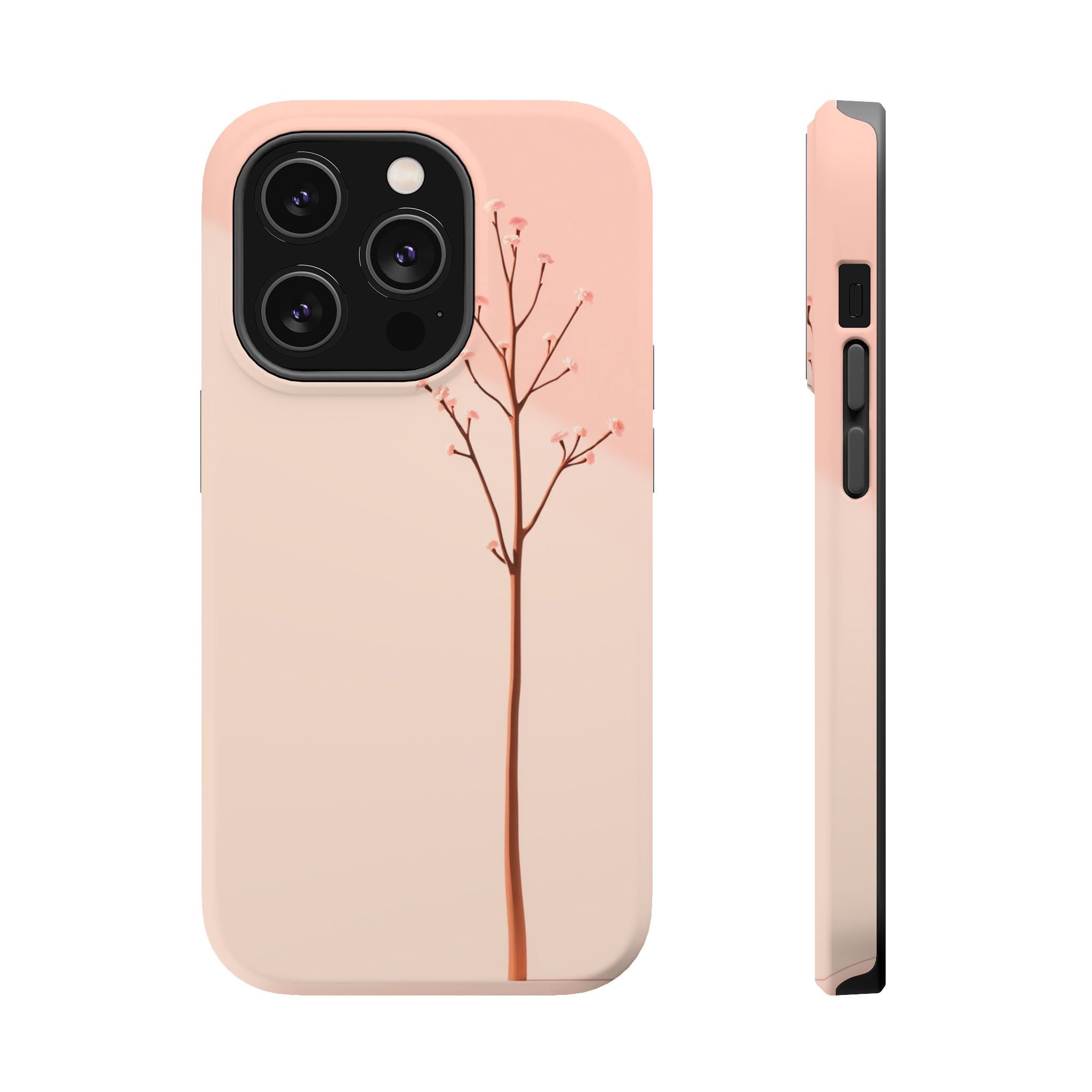 iPhone Rose Pink And Cream Minimalist Stem Slim iPhone Everyday · iPhone Case