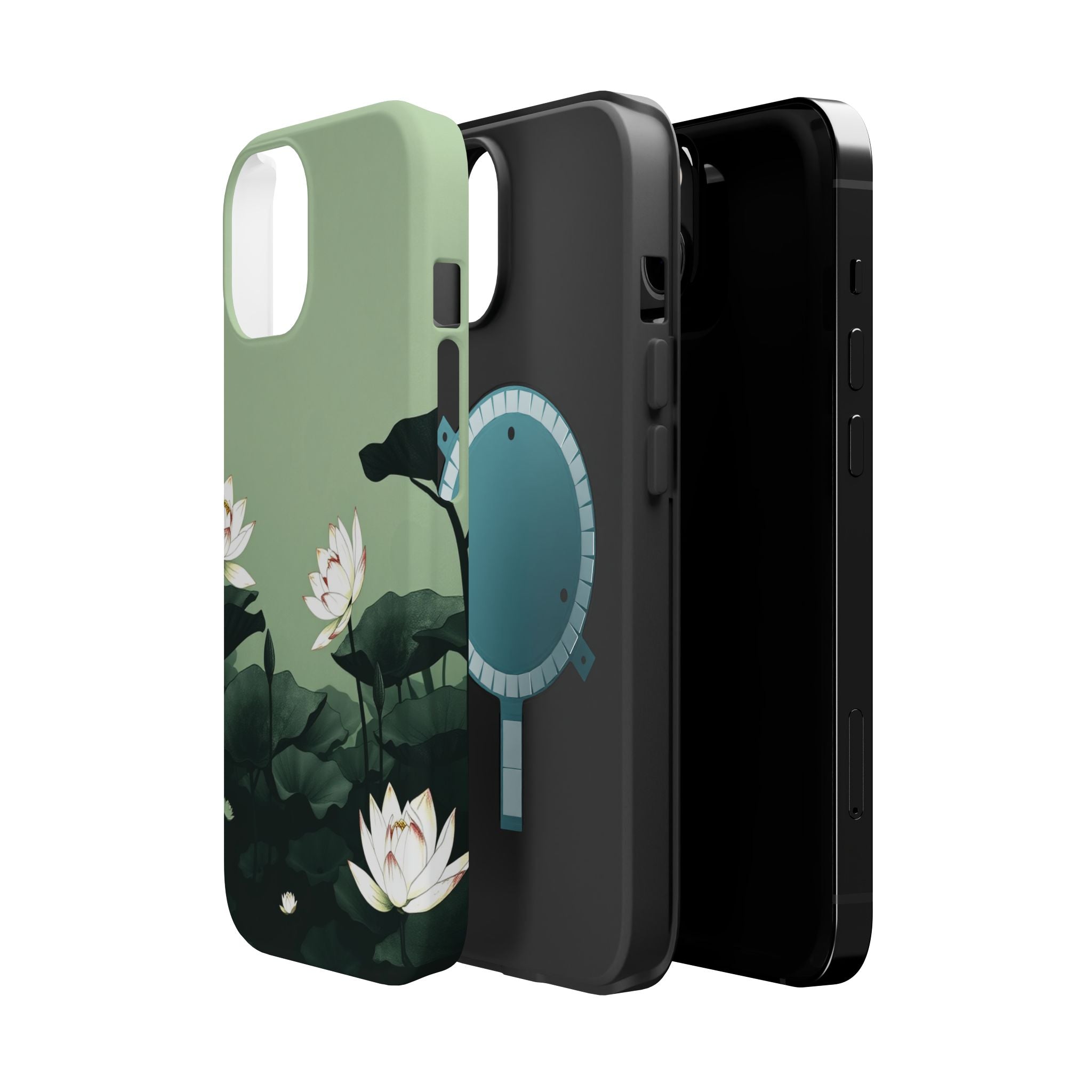iPhone Sage And Ivory Lotus Pond Bold Modern Everyday Snap Case · iPhone Case