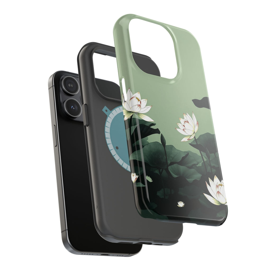 iPhone Sage And Ivory Lotus Pond Bold Modern Everyday Snap Case · iPhone Case