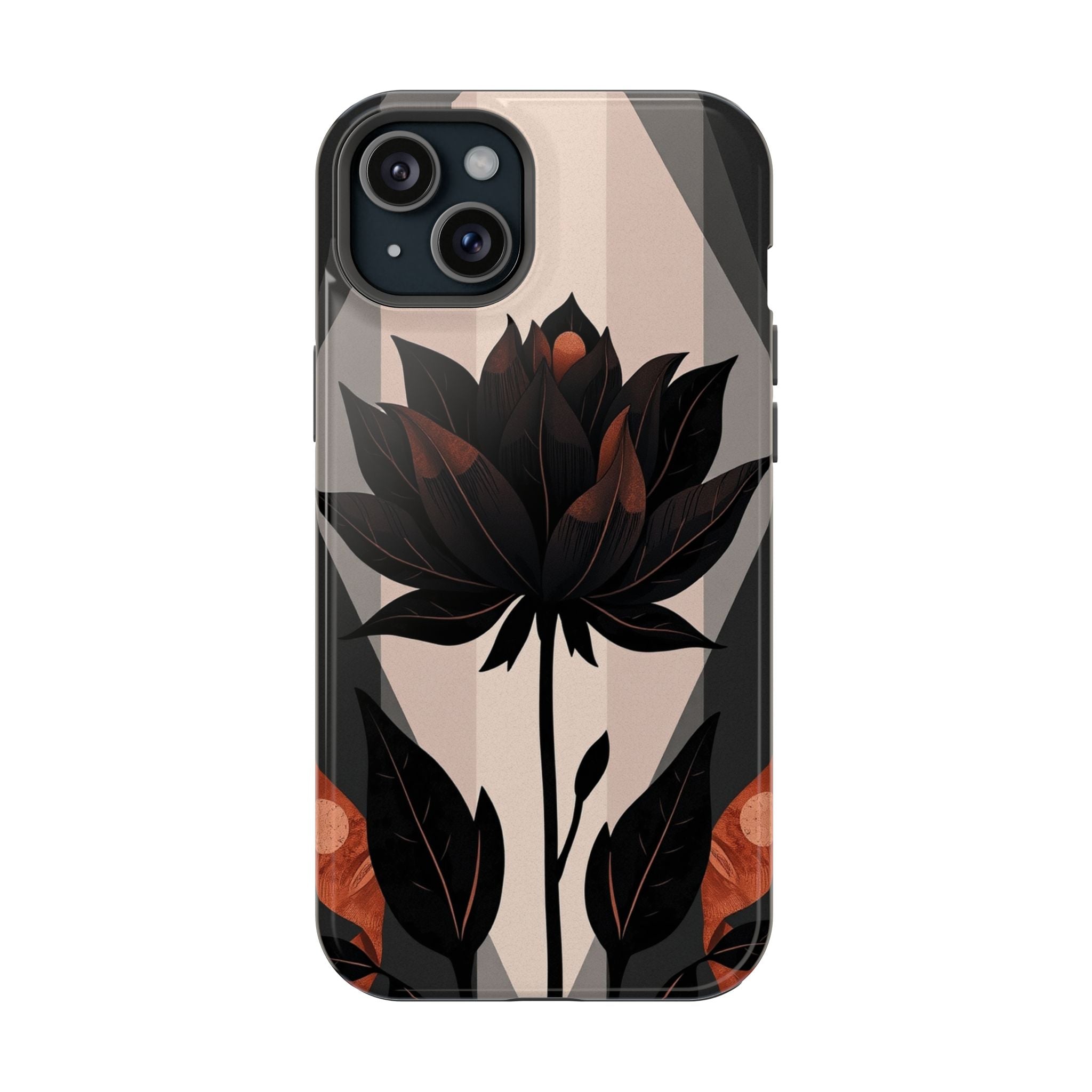 iPhone Charcoal And Copper Floral Silhouette Slim iPhone Everyday · iPhone Case