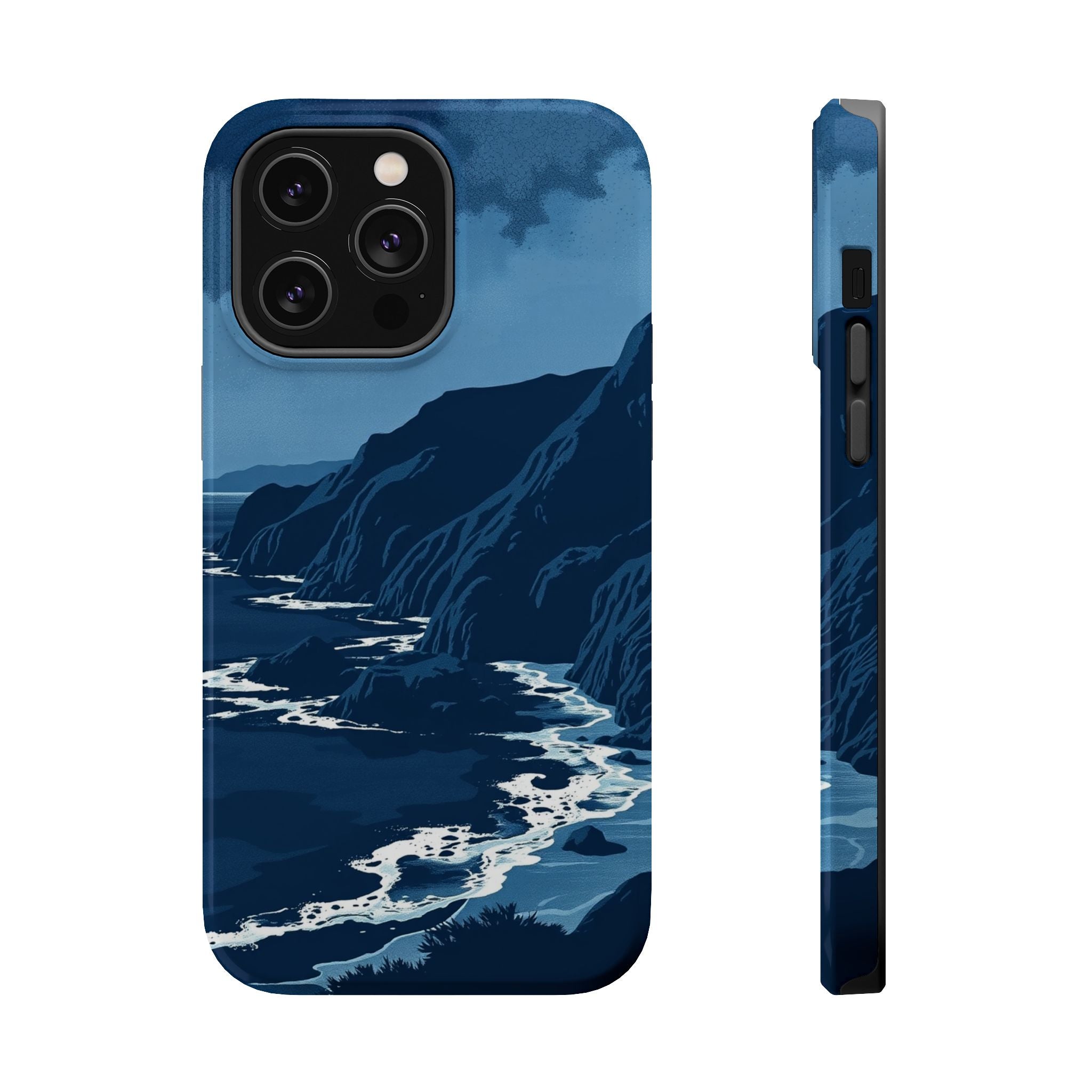 iPhone Midnight Blue And Silver Hibiscus Coast Carry Case Slim Snap Case · iPhon