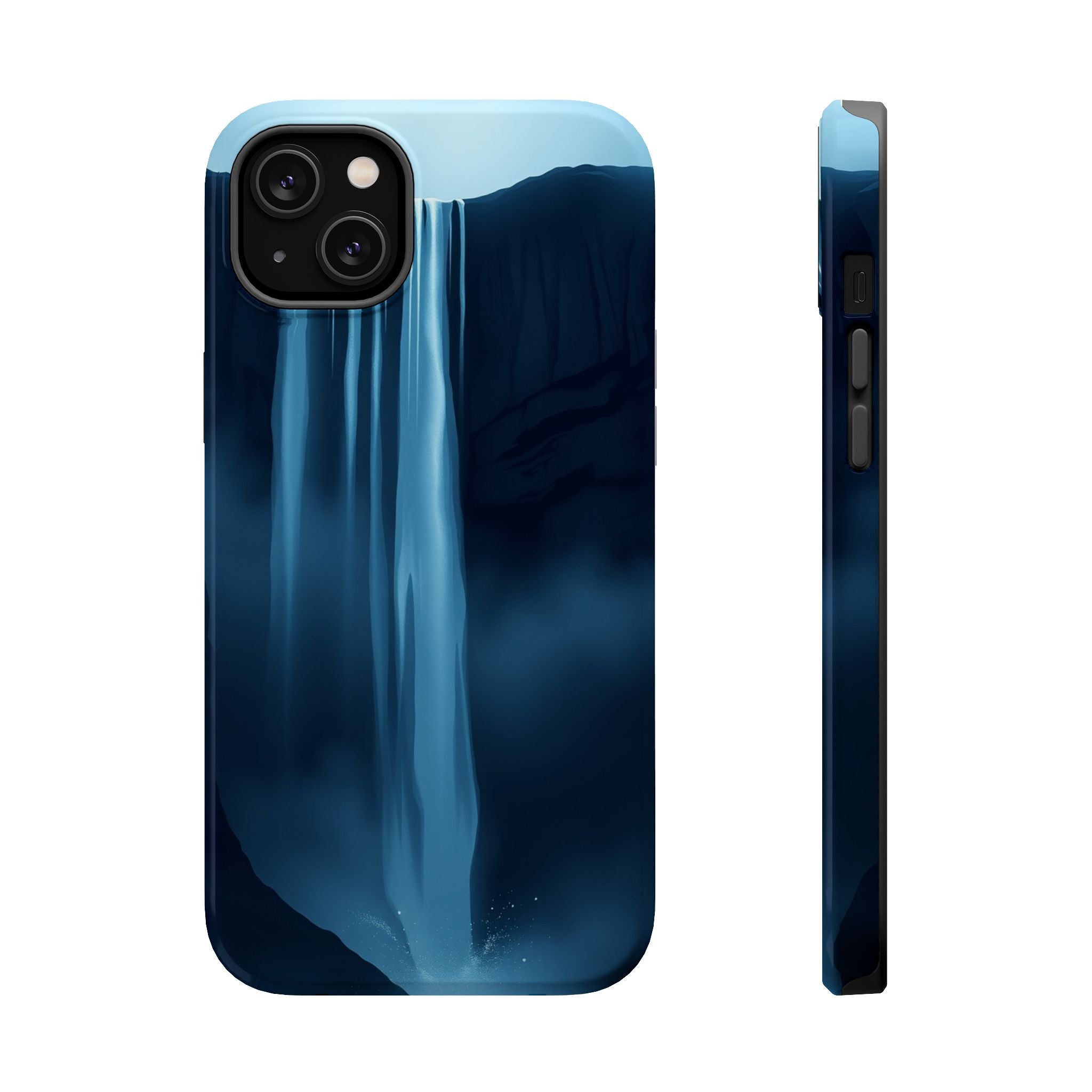 iPhone Midnight Blue And Silver Waterfall Mist Soft iPhone Finish · iPhone Case