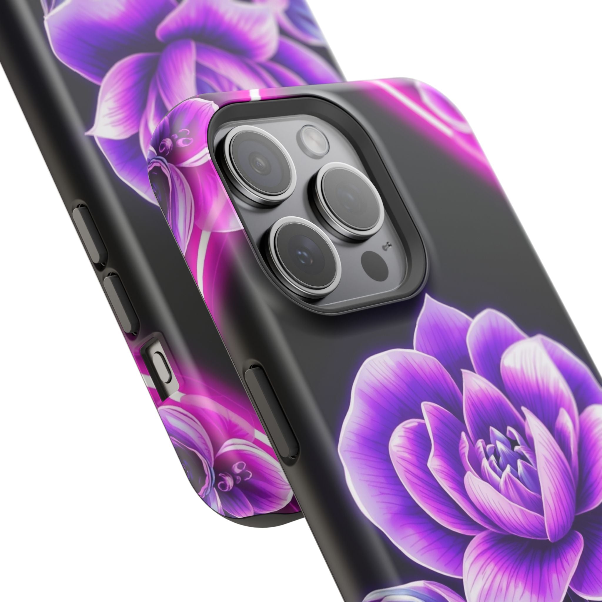 iPhone Floral Ombre Neon Cyberpunk Bold Modern Everyday Snap Case · iPhone Case