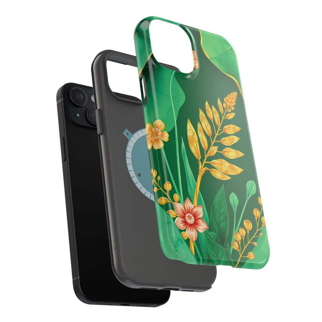 iPhone Emerald Green And Gold Botanical Illustration Ga Slim Snap Case · iPhone