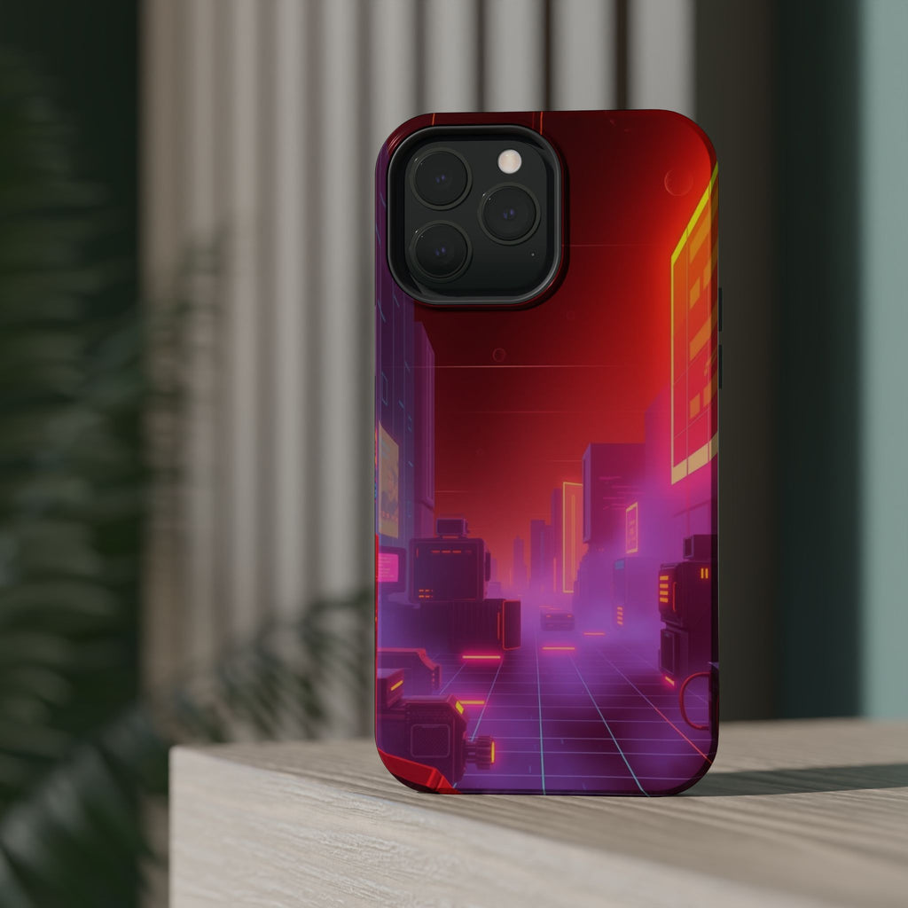 iPhone Dreamy 80s Grid Synthwave Design Slim Everyday Designer Case · iPhone Cas