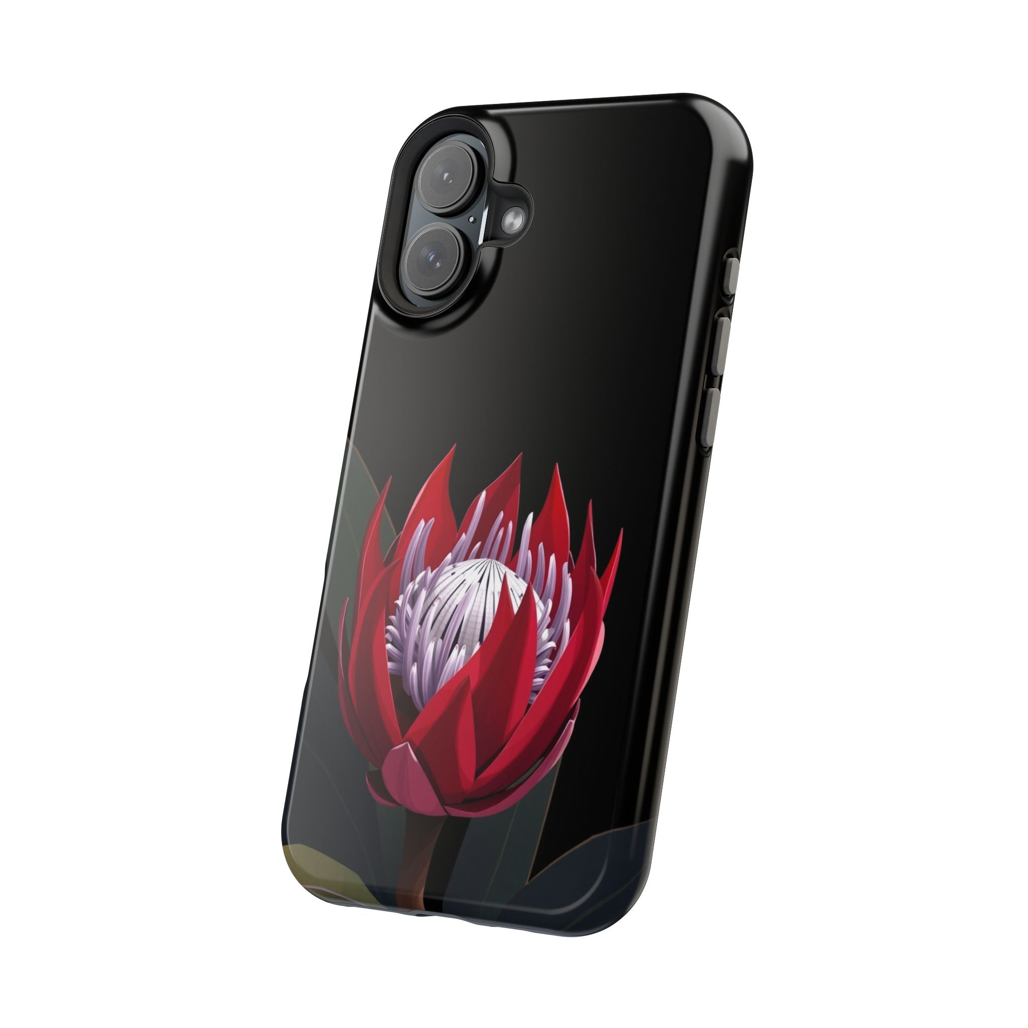 iPhone Black And Crimson Protea Bold Slim Everyday Designer Case · iPhone Case