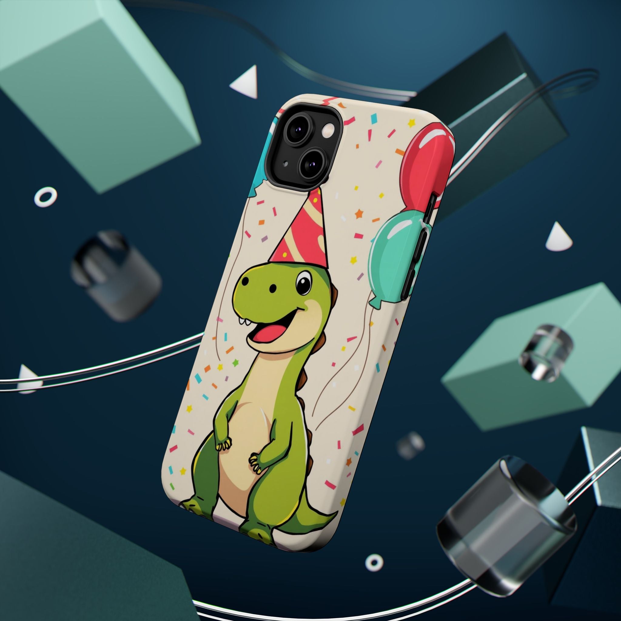iPhone Dino with Party Hat Kids Fun Phone Case Gift Slim Snap Case · iPhone Case