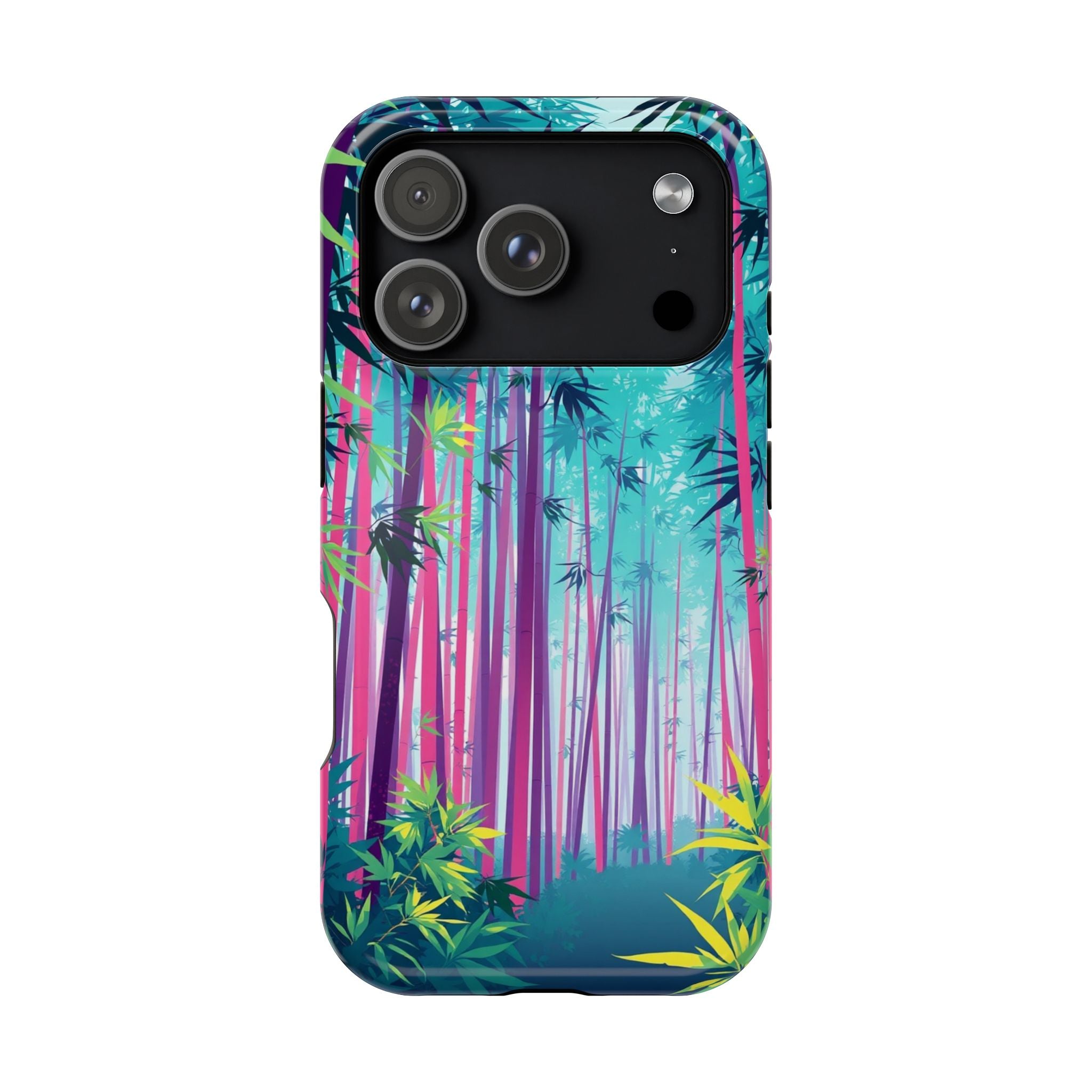 iPhone Cyan And Magenta Bamboo Grove Slim Everyday Designer Case · iPhone Case