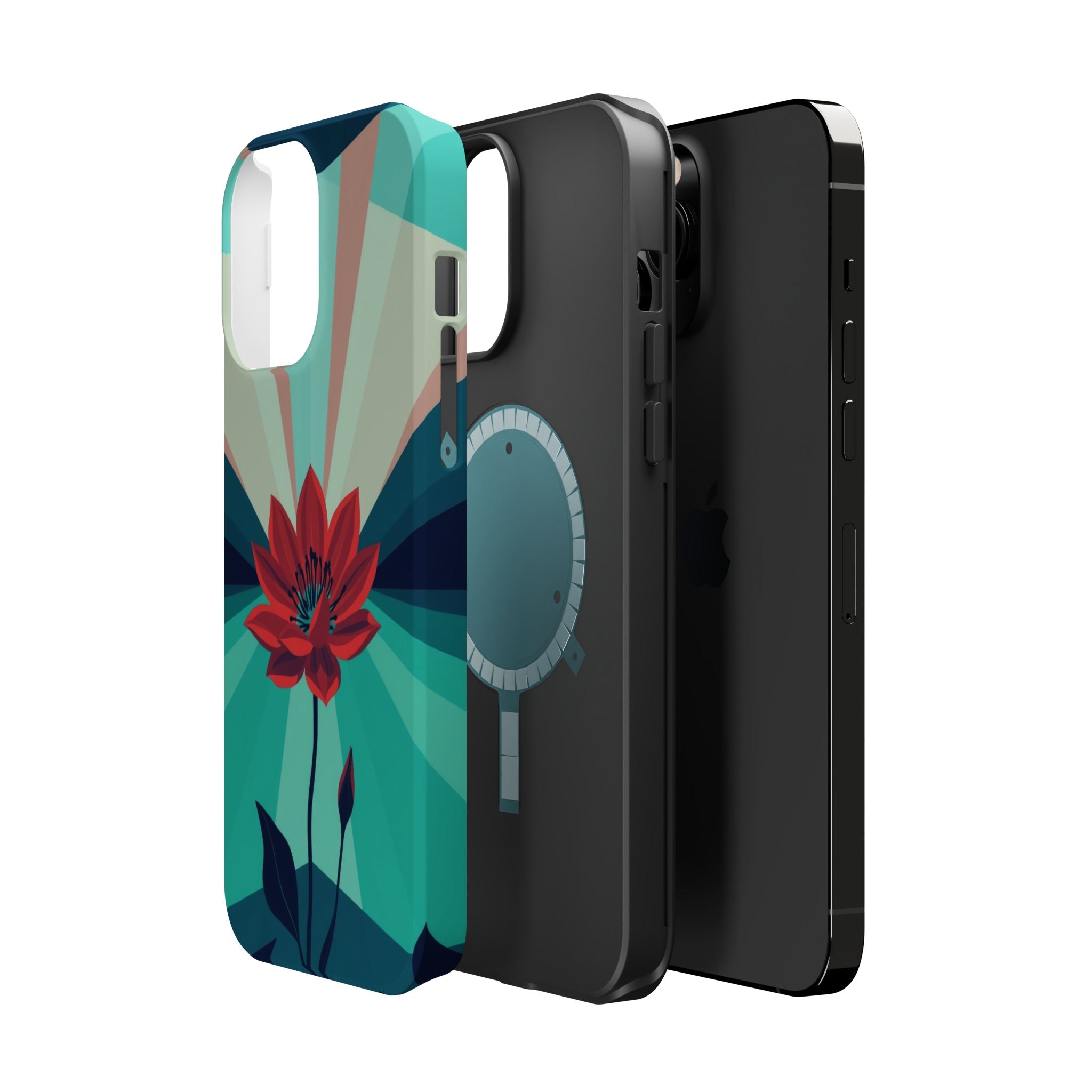 iPhone Teal And Coral Night Bloomer Slim Everyday Designer Case · iPhone Case