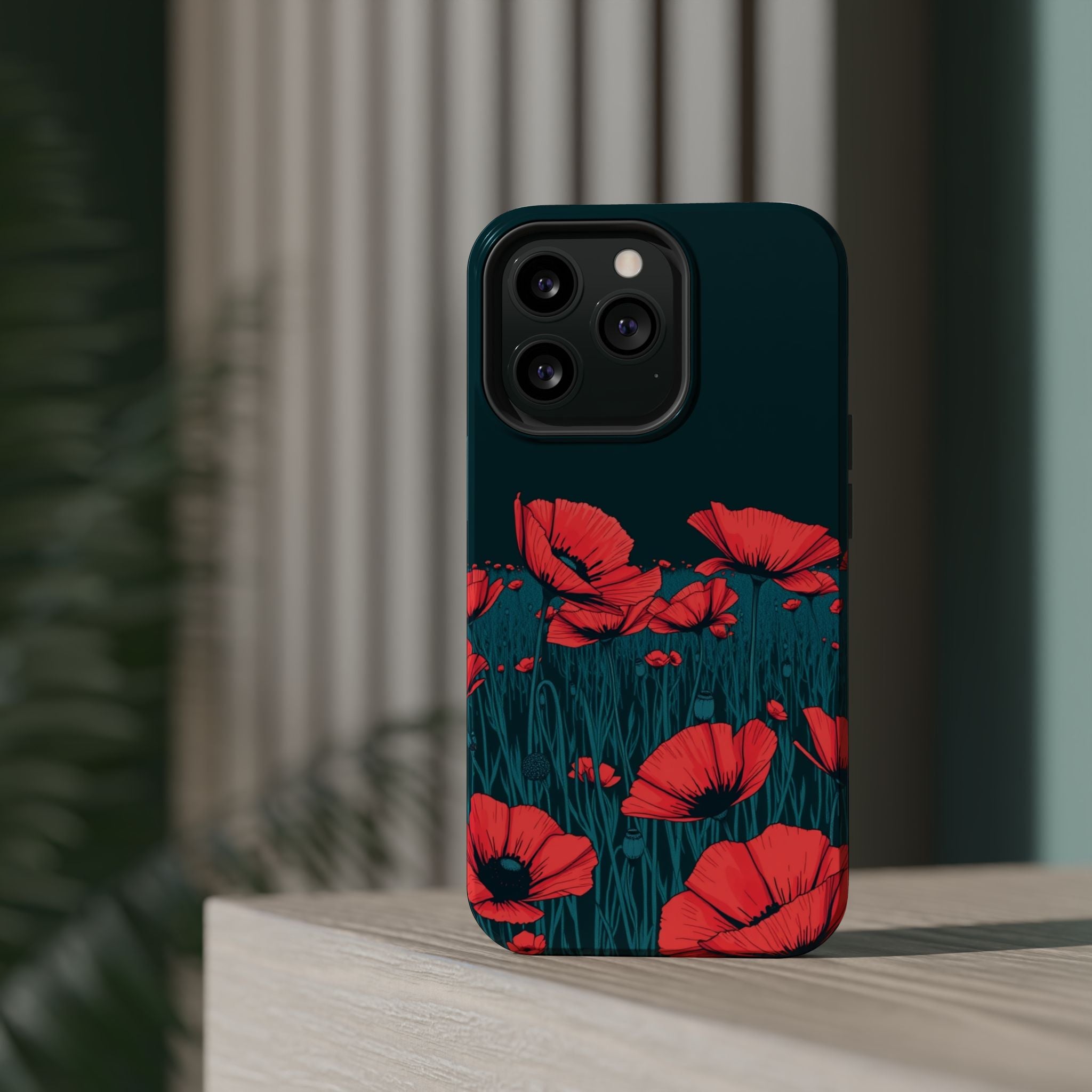 iPhone Poppy Field Dark Gothic Ink Clean Minimal Snap Cas Slim Snap Case · iPhon