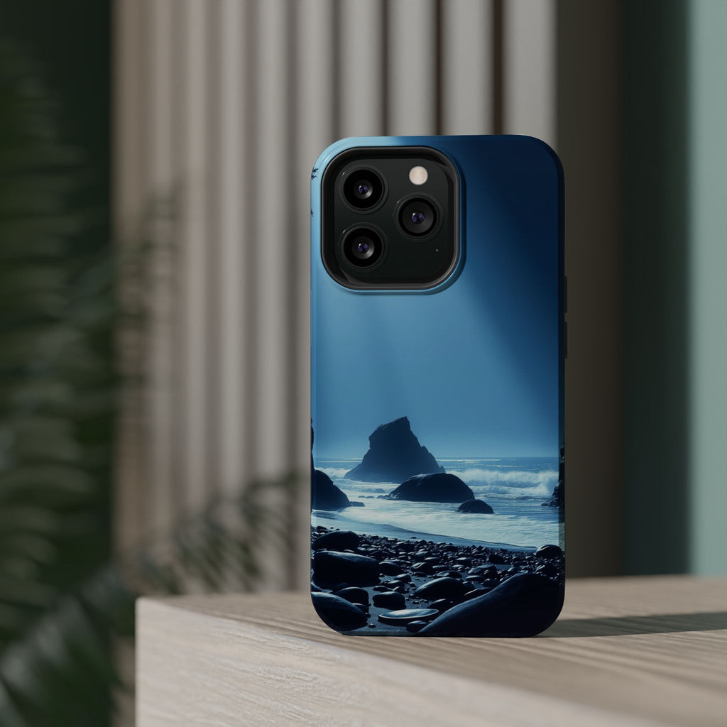 iPhone Midnight Blue And Silver Pebble Beach Slim iPhone Everyday · iPhone Case