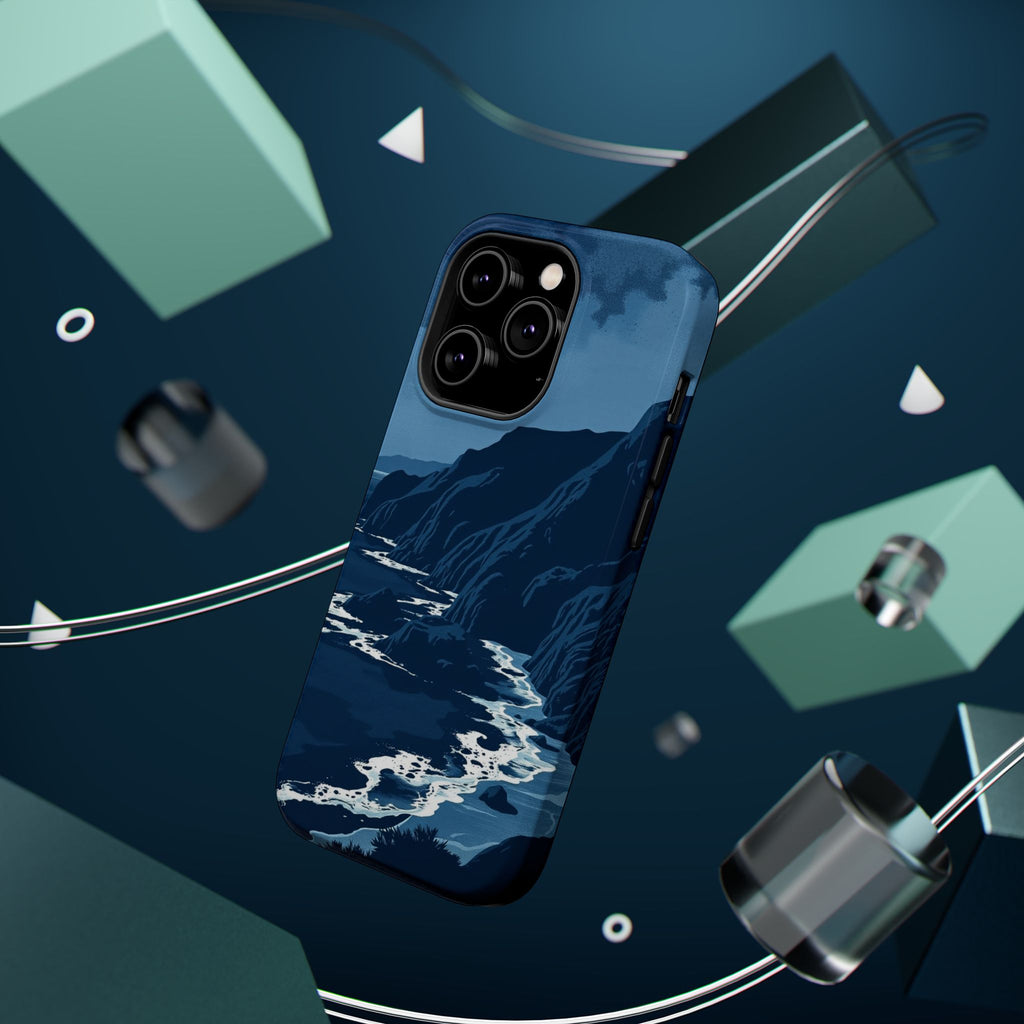 iPhone Midnight Blue And Silver Hibiscus Coast Carry Case Slim Snap Case · iPhon