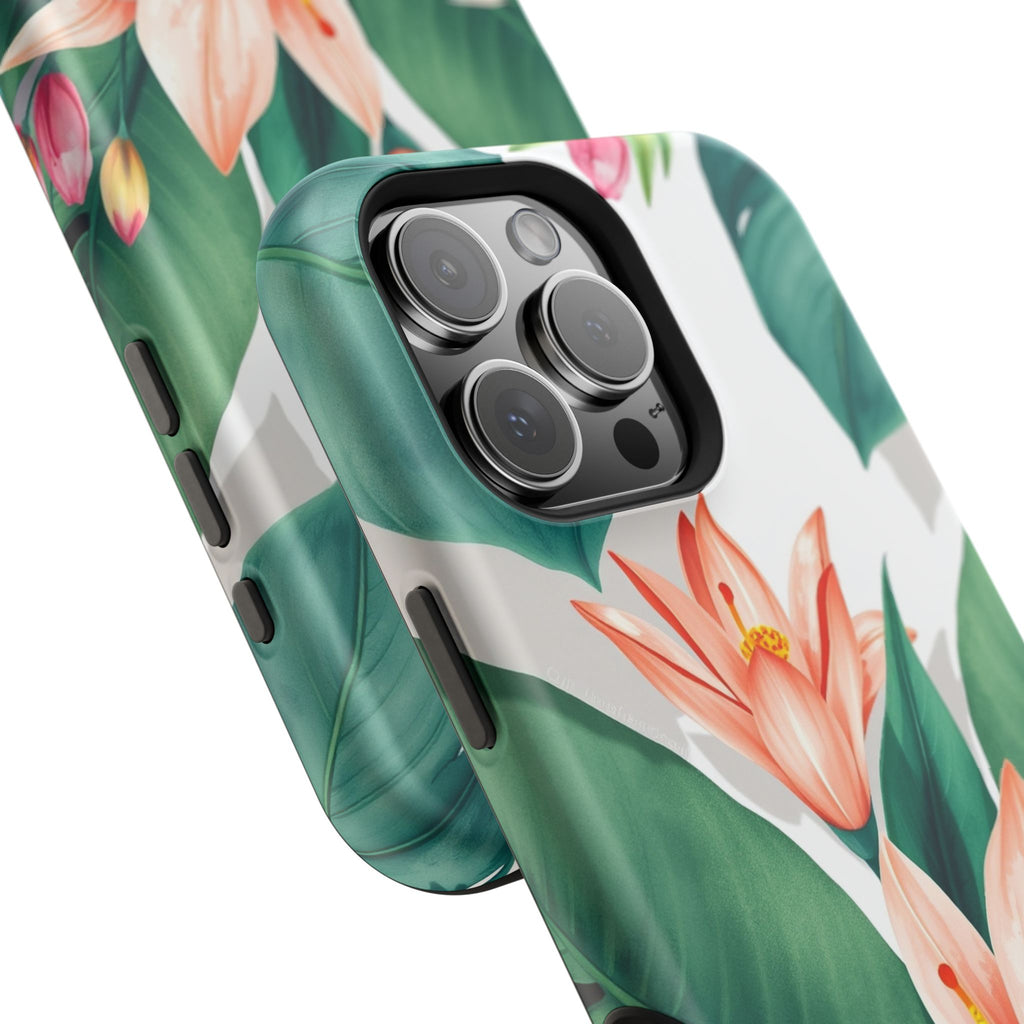 iPhone Tropical Bloom Sage And Ivory Slim Snap Case Gal · iPhone Case