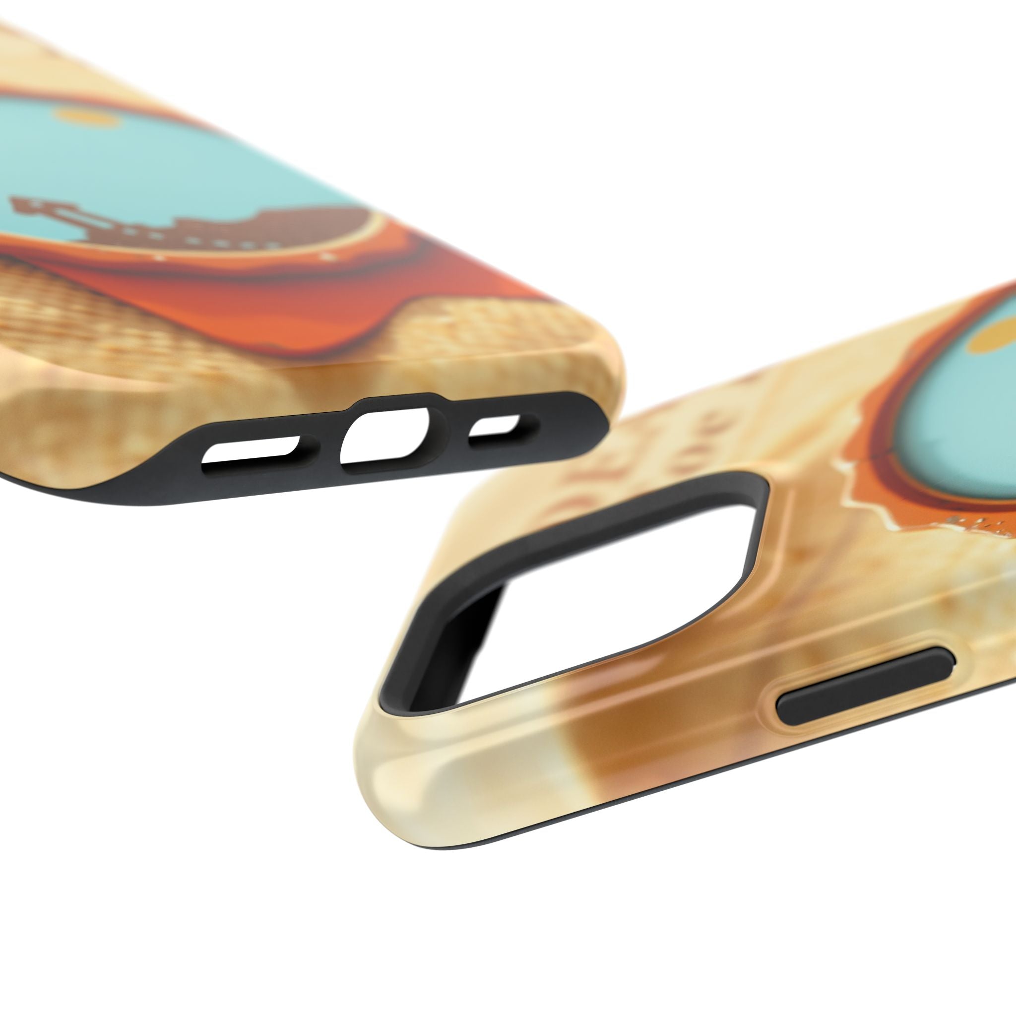 iPhone Burnt Orange And Sand Retro Travel Badge Soft Finish Everyday Case · iPho
