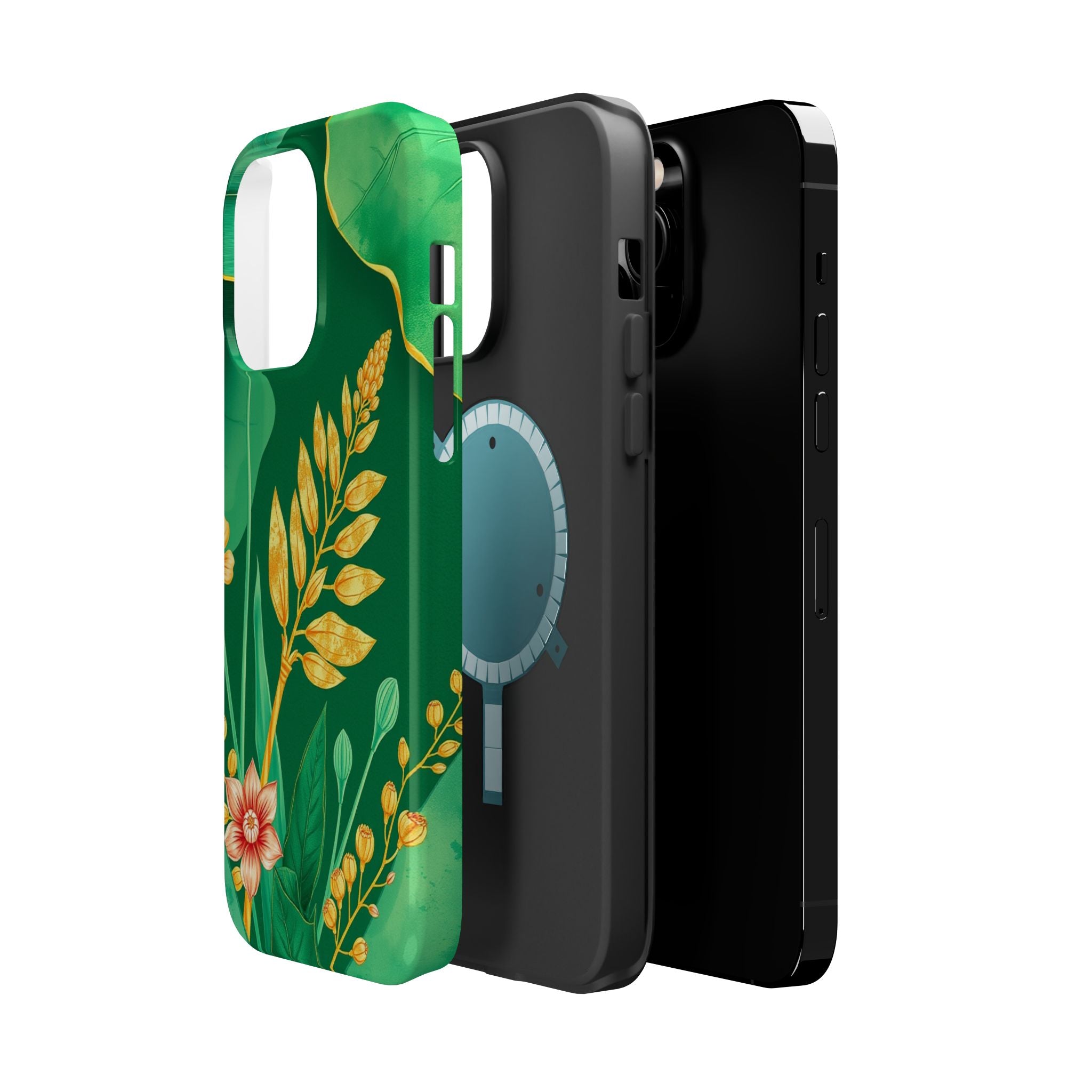 iPhone Emerald Green And Gold Botanical Illustration Ga Slim Snap Case · iPhone
