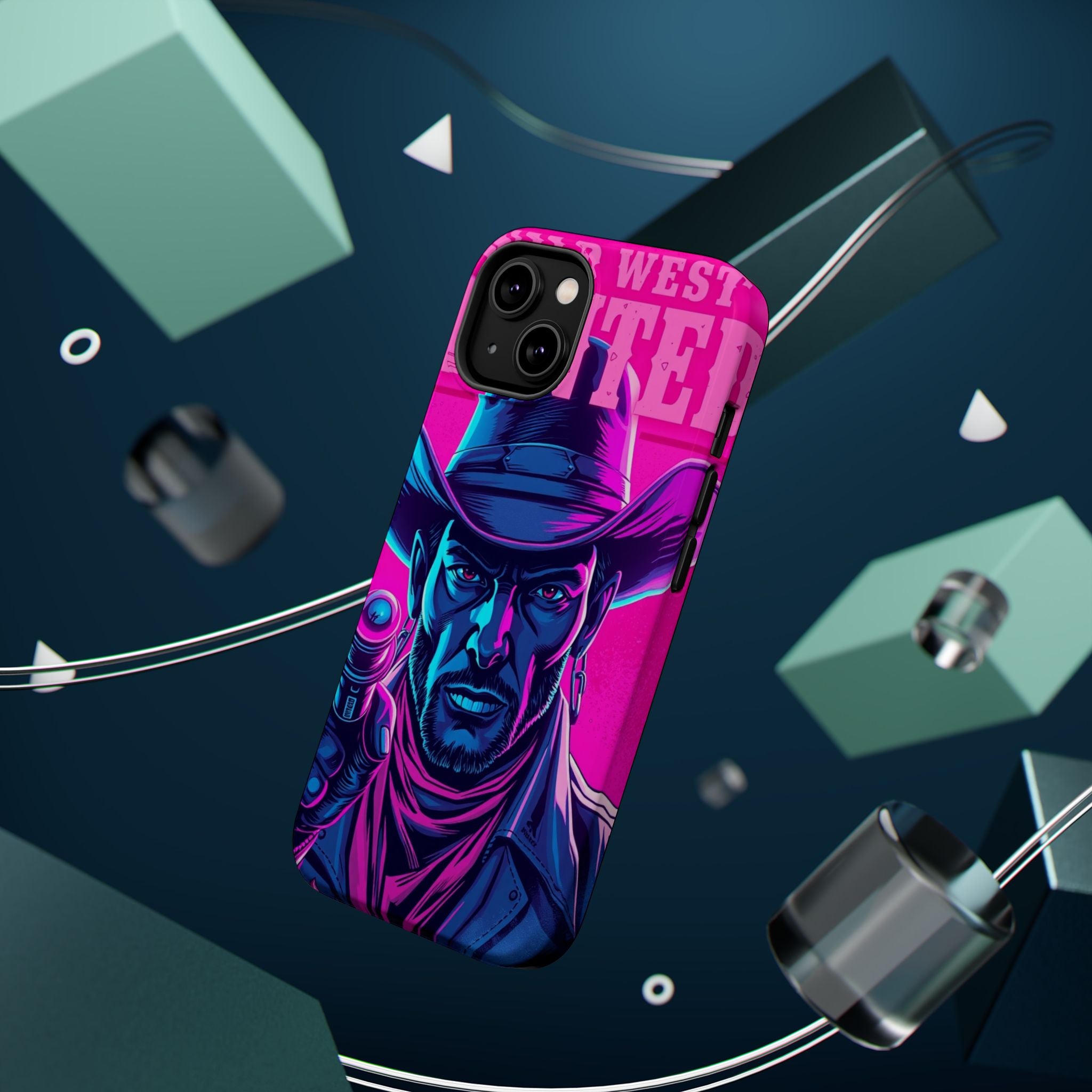 iPhone Wild West Wanted Neon Cyberpunk Slim Everyday Designer Case · iPhone Case