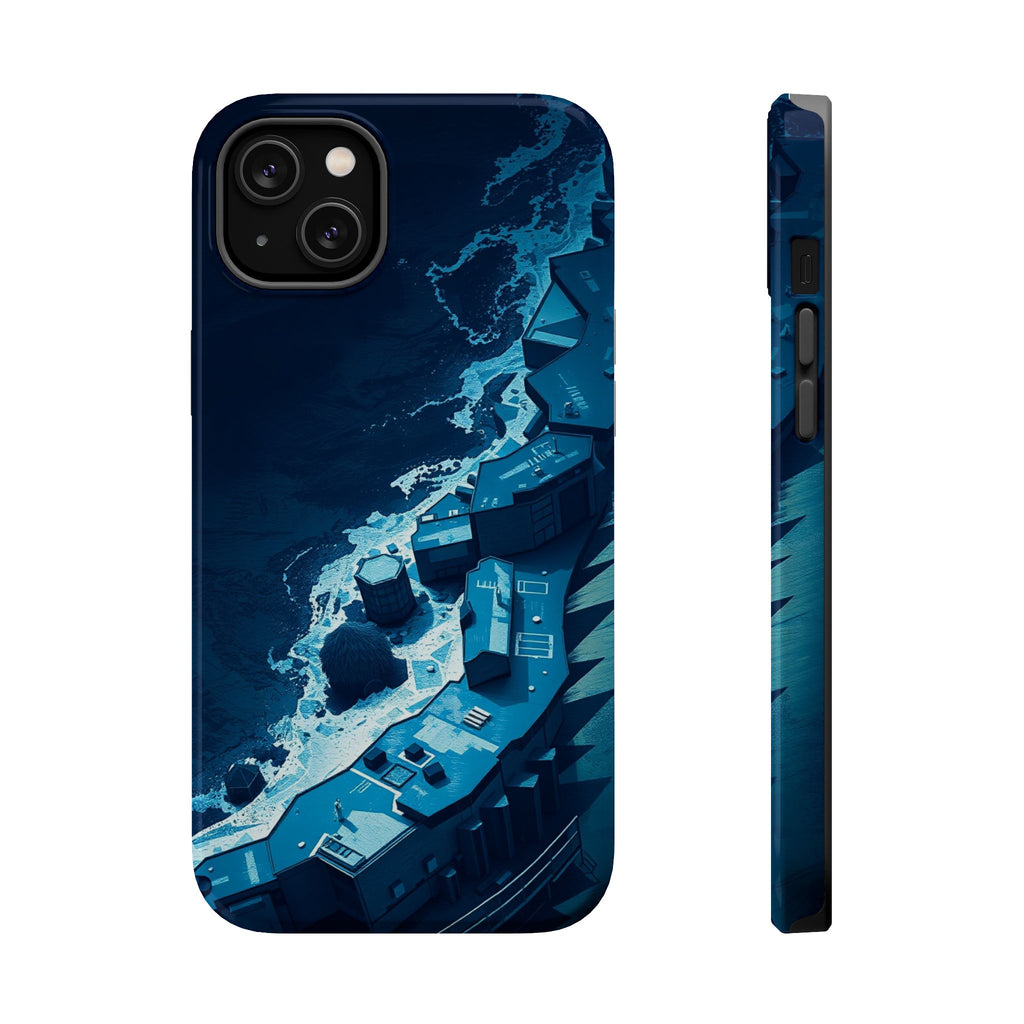 iPhone Midnight Blue And Silver Shoreline Aerial Clean iPhone Minimal · iPhone C