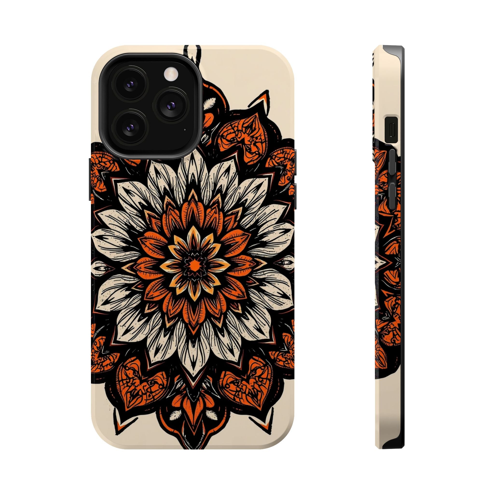 iPhone Burnt Orange And Sand Floral Mandala Slim Snap Cas Carry Case · iPhone Ca