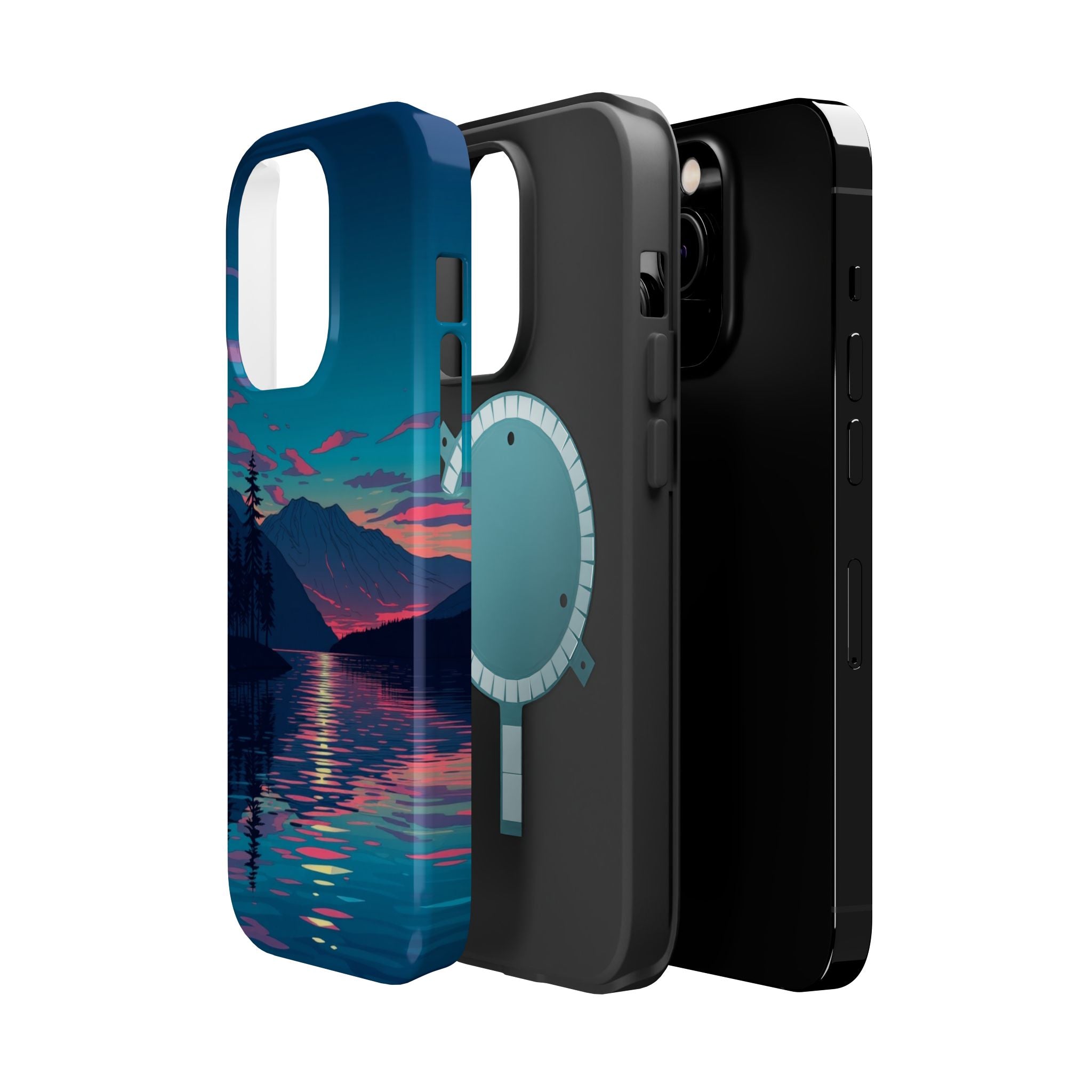 iPhone Vibrant Lake at Twilight Design Slim Everyday Designer Case · iPhone Case