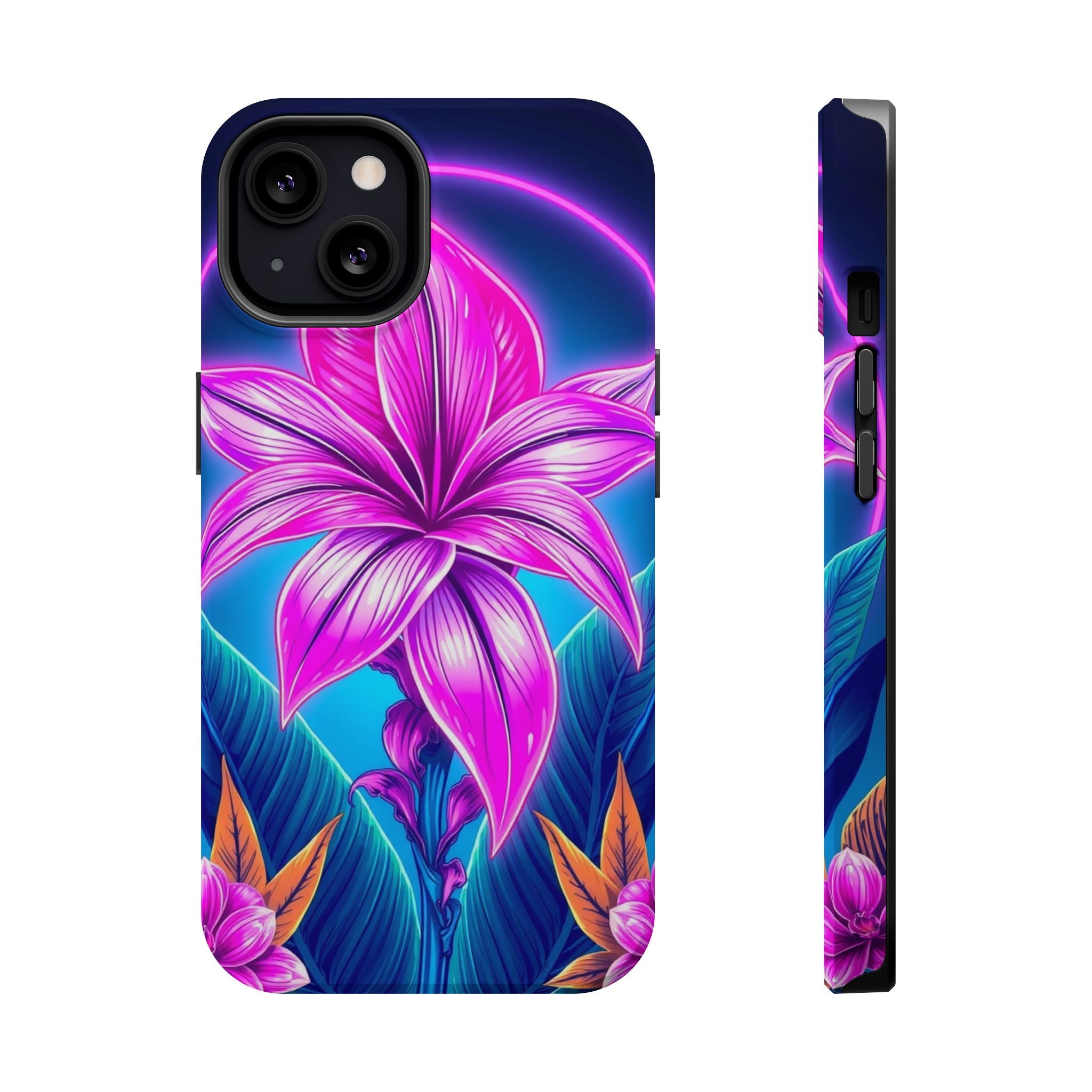 iPhone Tropical Bloom Neon Cyberpunk Slim Everyday Designer Case · iPhone Case