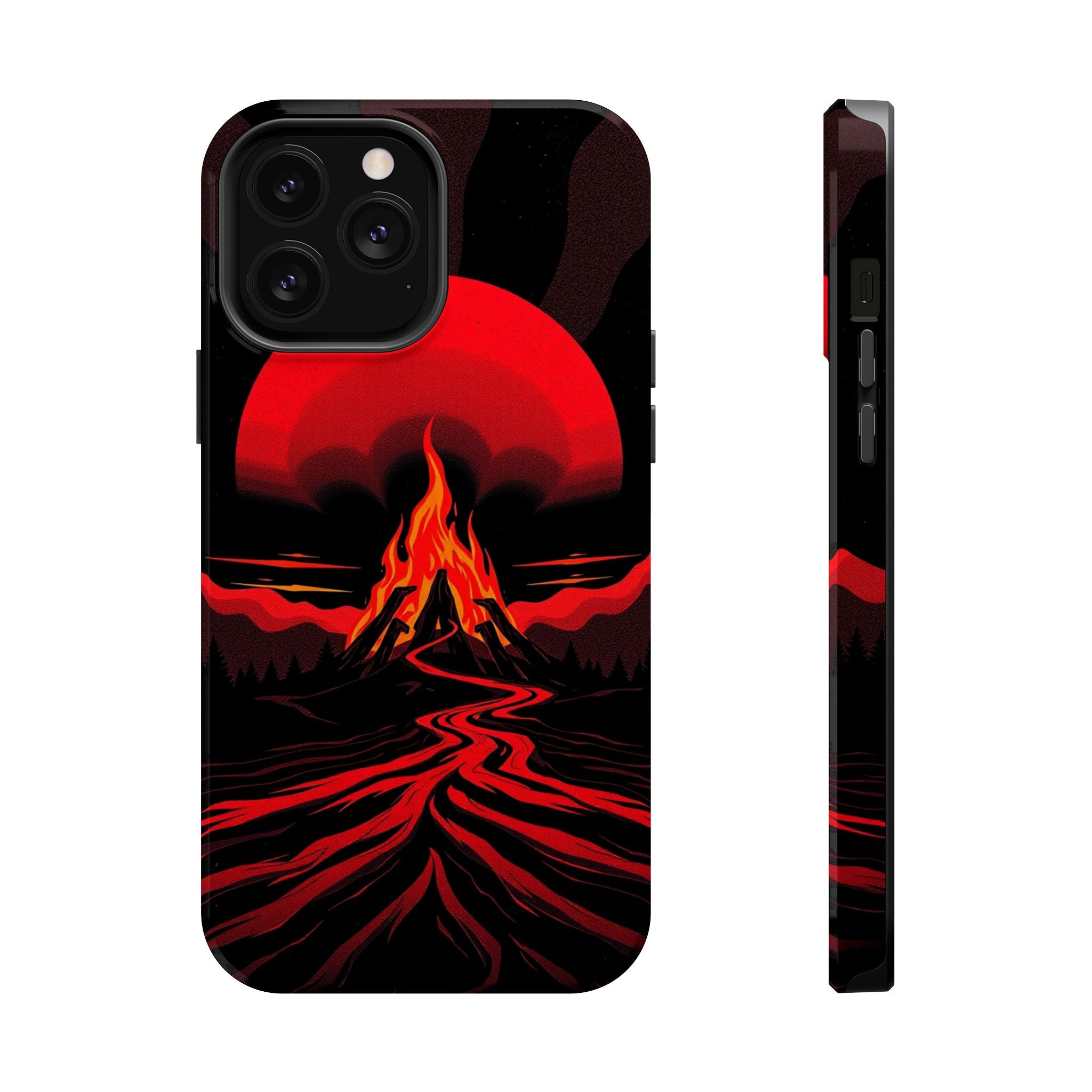 iPhone Black And Crimson Wildfire Glow Slim Everyday Designer Case · iPhone Case