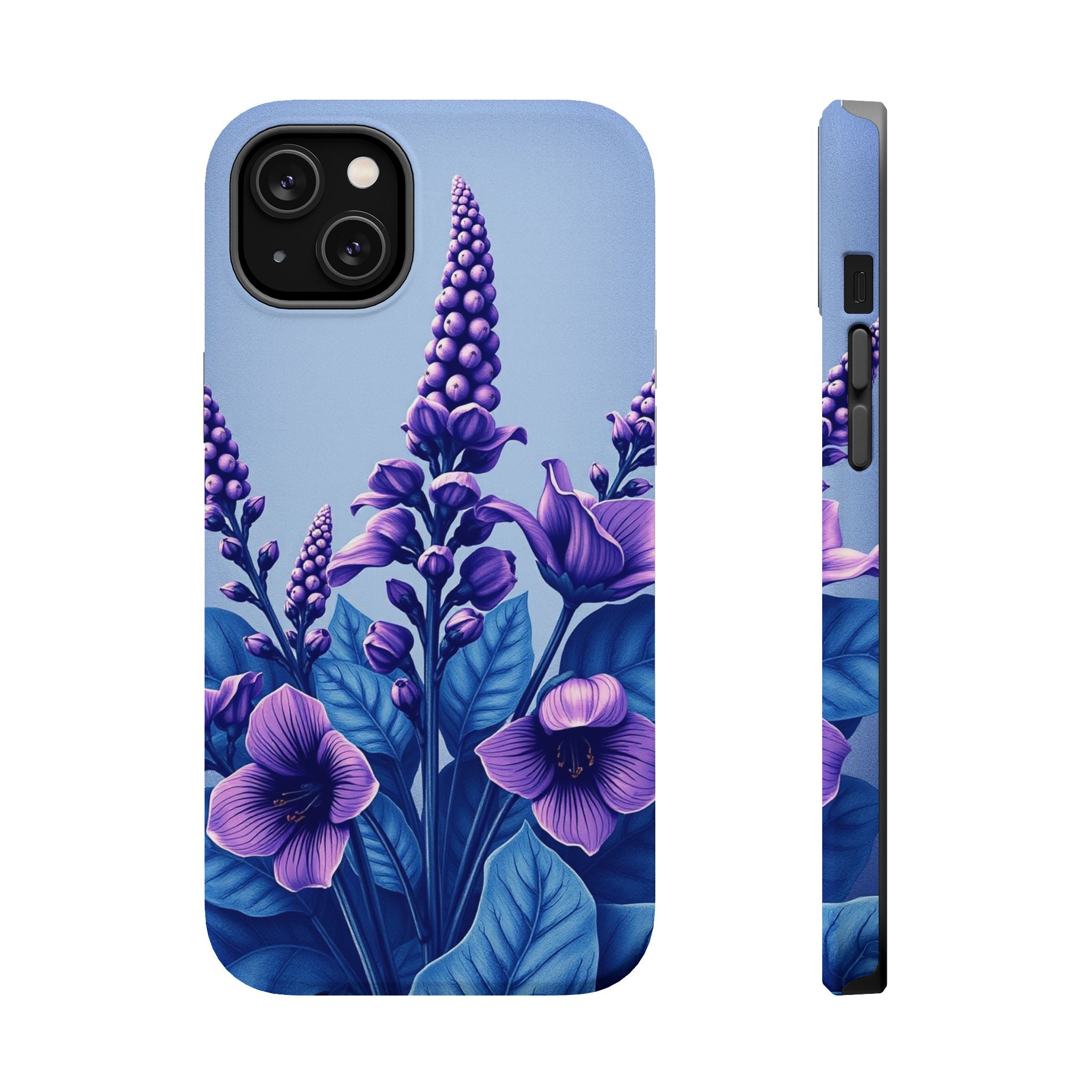 iPhone Indigo And Violet Botanical Illustration Soft iPhone Finish · iPhone Case