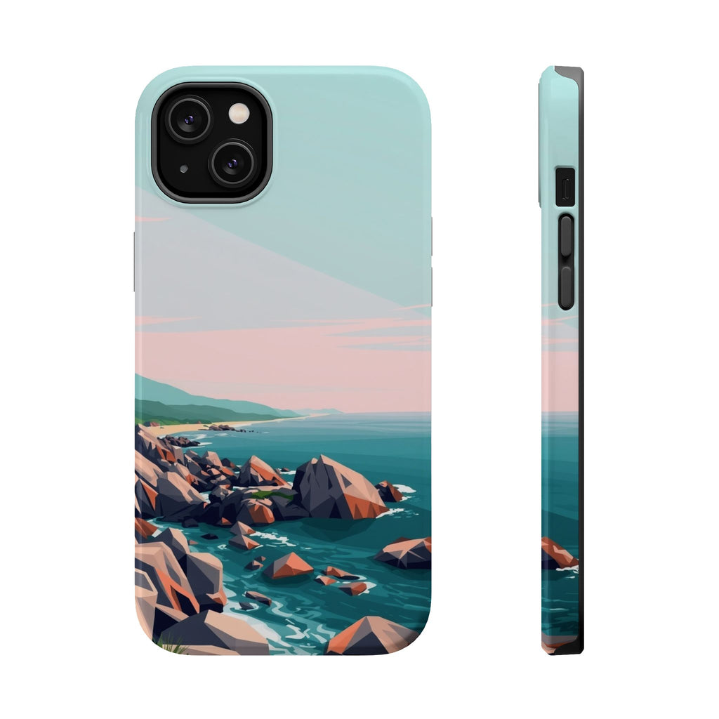 iPhone Mint And Blush Pebble Beach Bold Modern Everyday Snap Case · iPhone Case