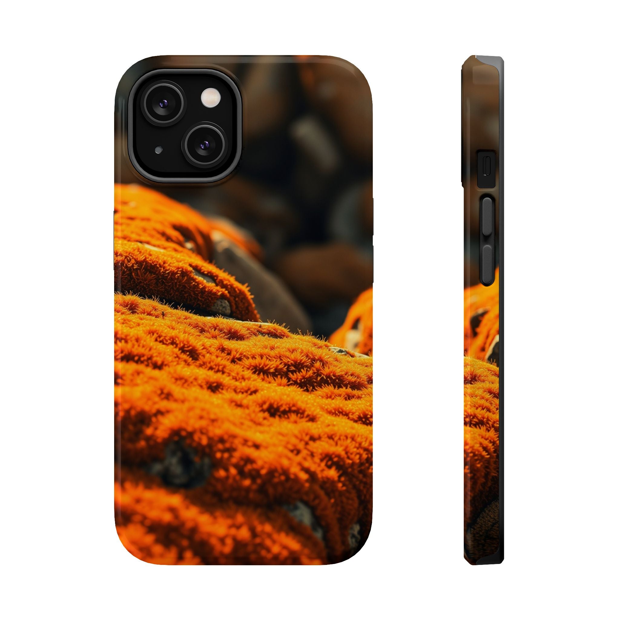 iPhone Burnt Orange And Sand Moss Covered Rocks Soft iPhone Finish · iPhone Case