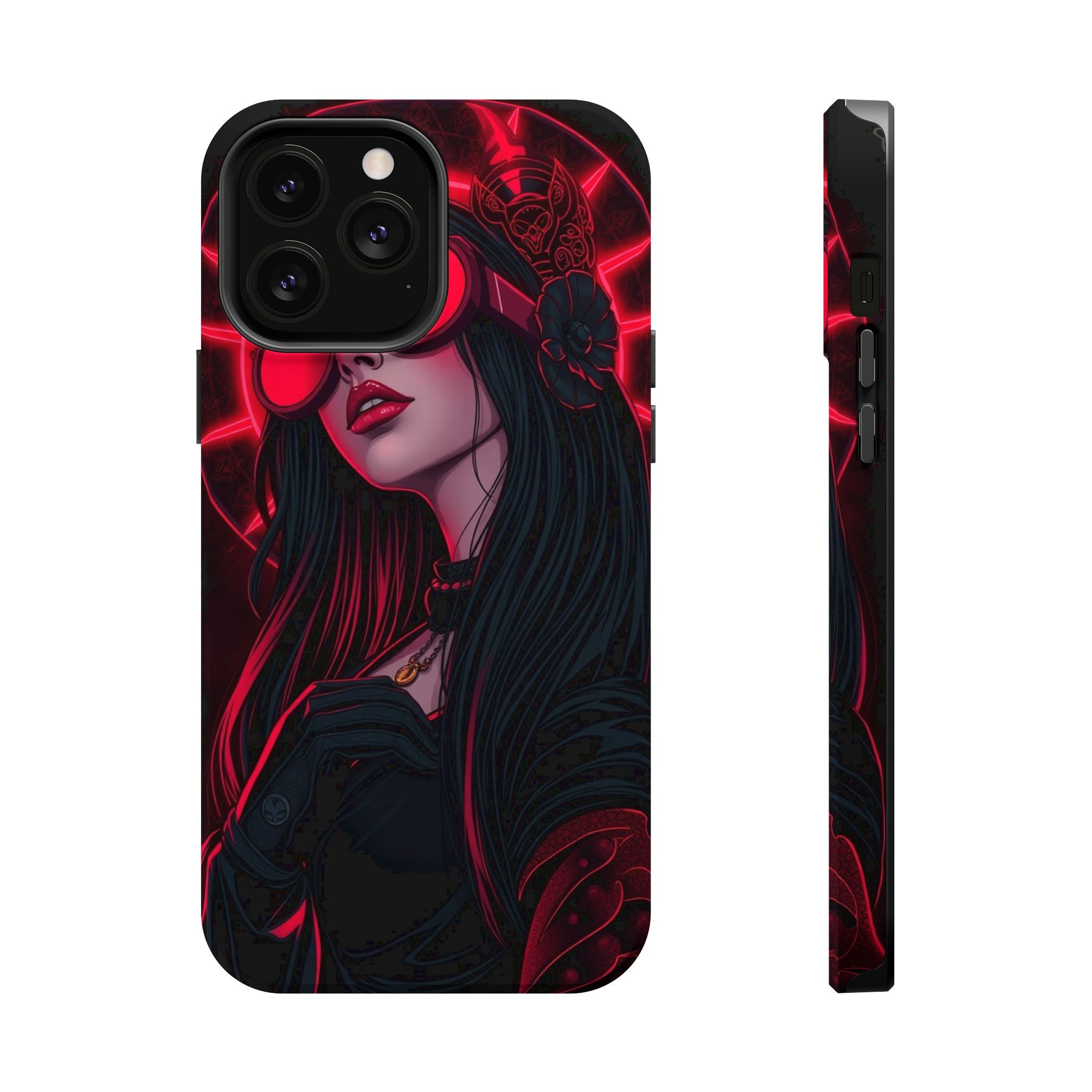 iPhone Black And Crimson Art Nouveau Female Slim Everyday Designer Case · iPhone