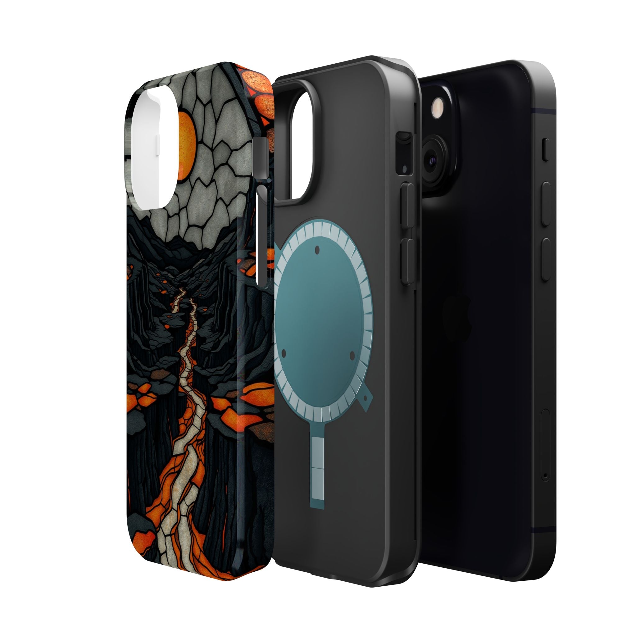 iPhone Charcoal And Copper Lava Field Slim Everyday Designer Case · iPhone Case