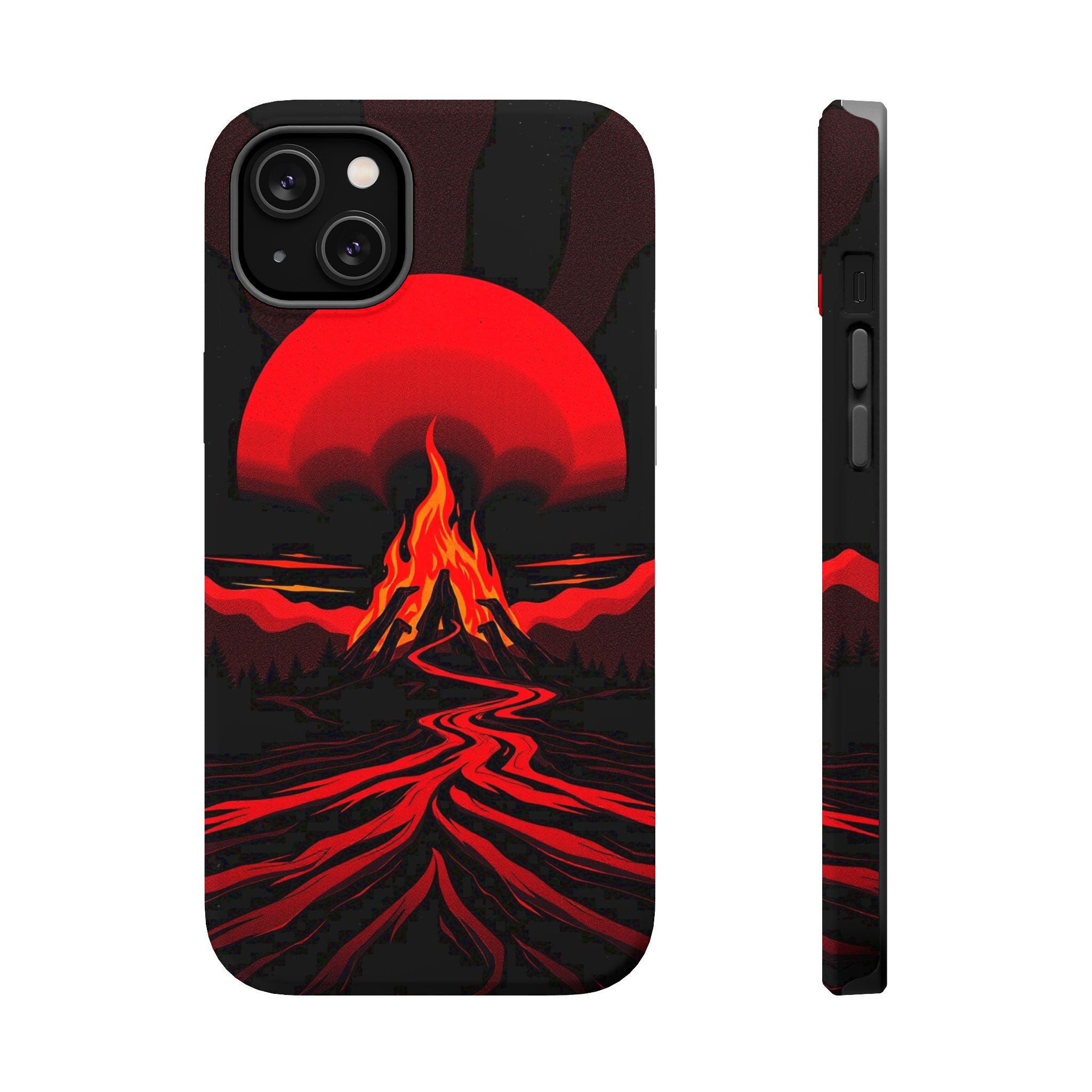 iPhone Black And Crimson Wildfire Glow Slim Everyday Designer Case · iPhone Case