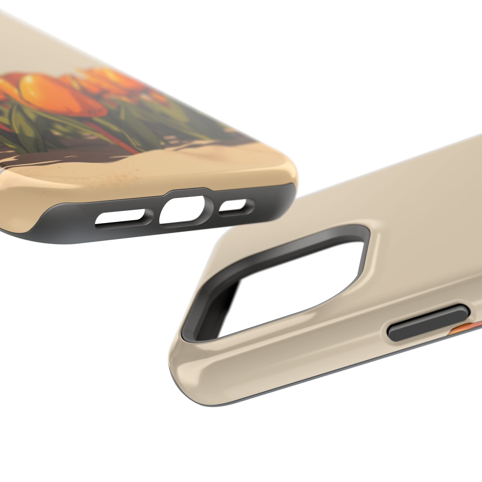 iPhone Burnt Orange And Sand Tulip Row Slim Everyday Designer Case · iPhone Case