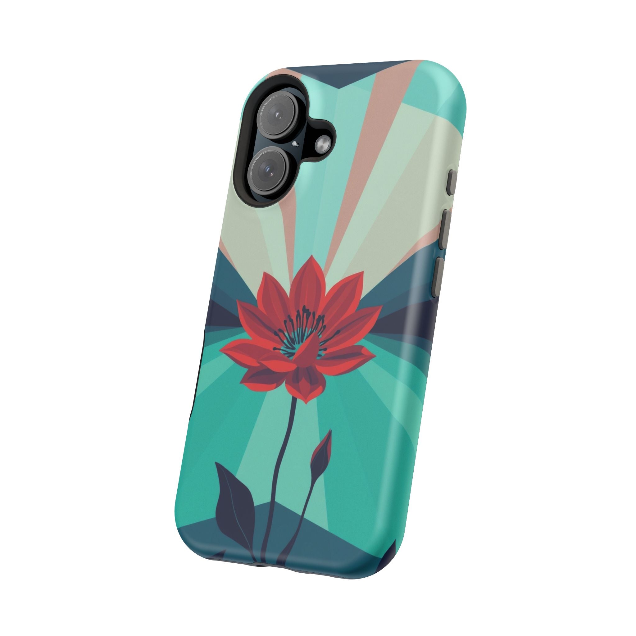 iPhone Teal And Coral Night Bloomer Slim Everyday Designer Case · iPhone Case