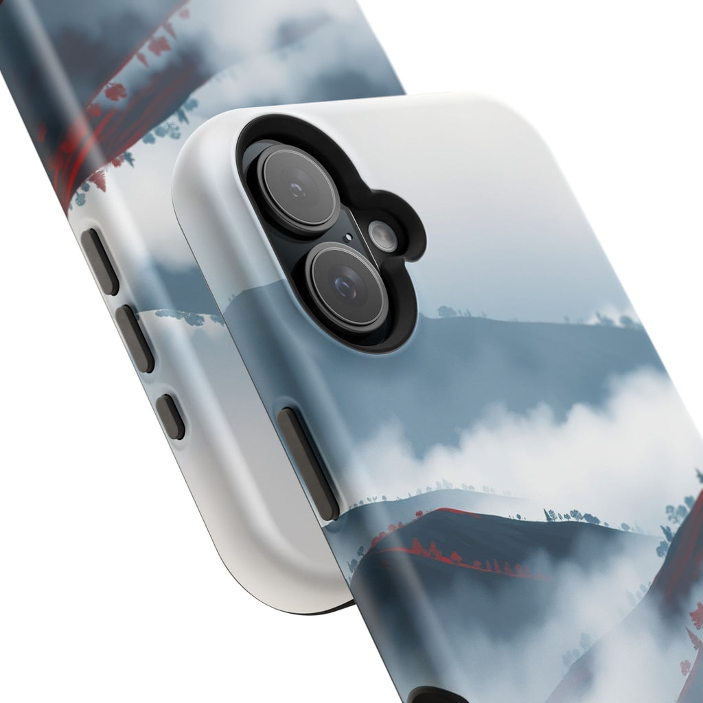 iPhone Black And Crimson Fog Rolling Over Hills Soft iPhone Finish · iPhone Case