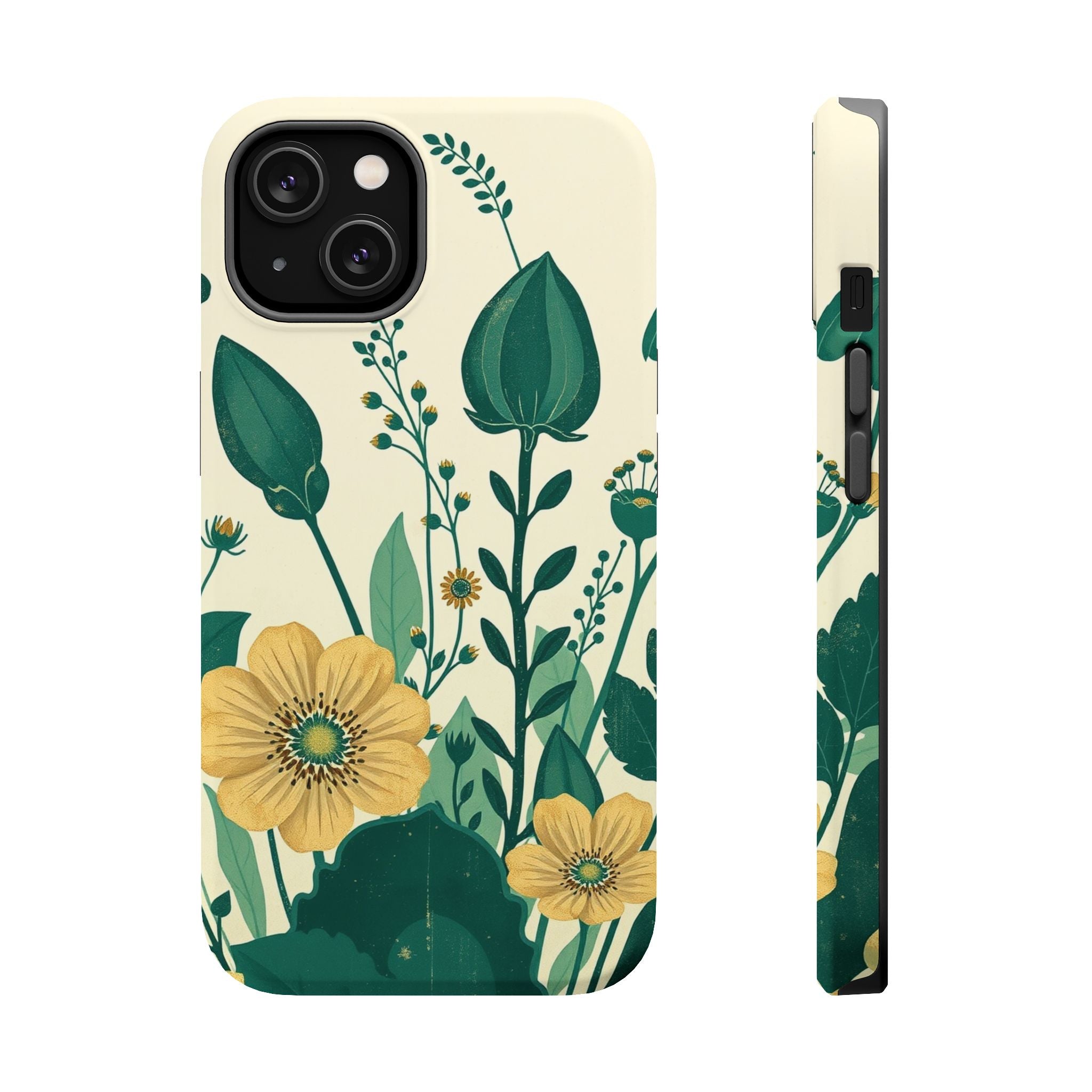iPhone Emerald Green And Gold Pressed Botanicals Clean iPhone Minimal · iPhone C