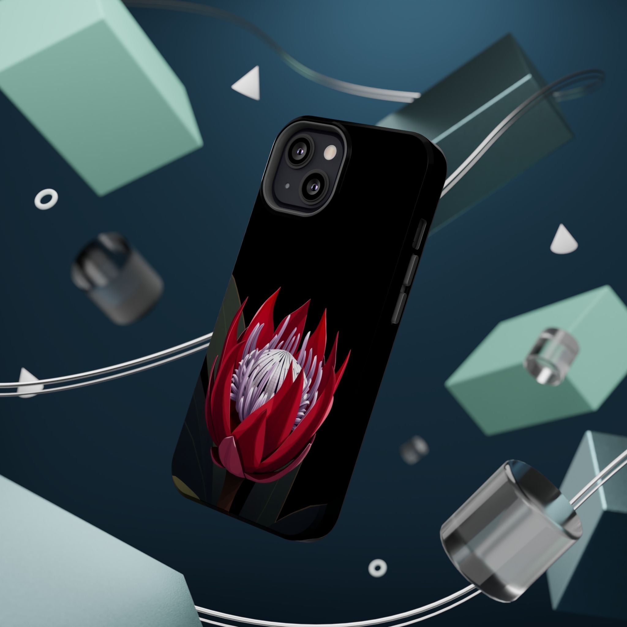 iPhone Black And Crimson Protea Bold Slim Everyday Designer Case · iPhone Case