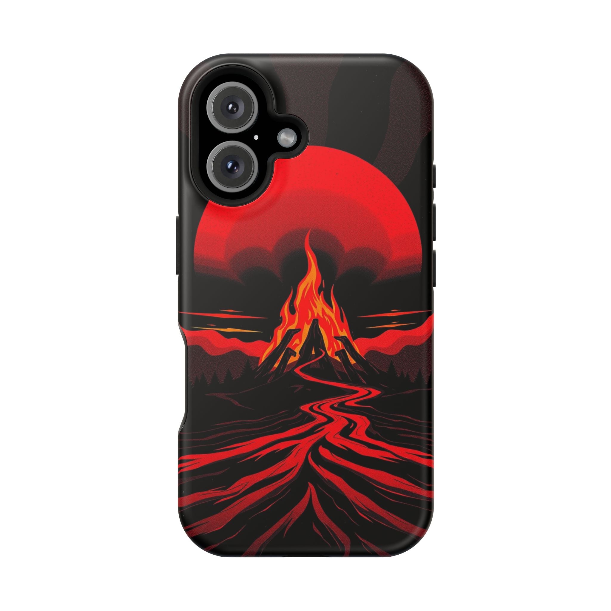 iPhone Black And Crimson Wildfire Glow Slim Everyday Designer Case · iPhone Case