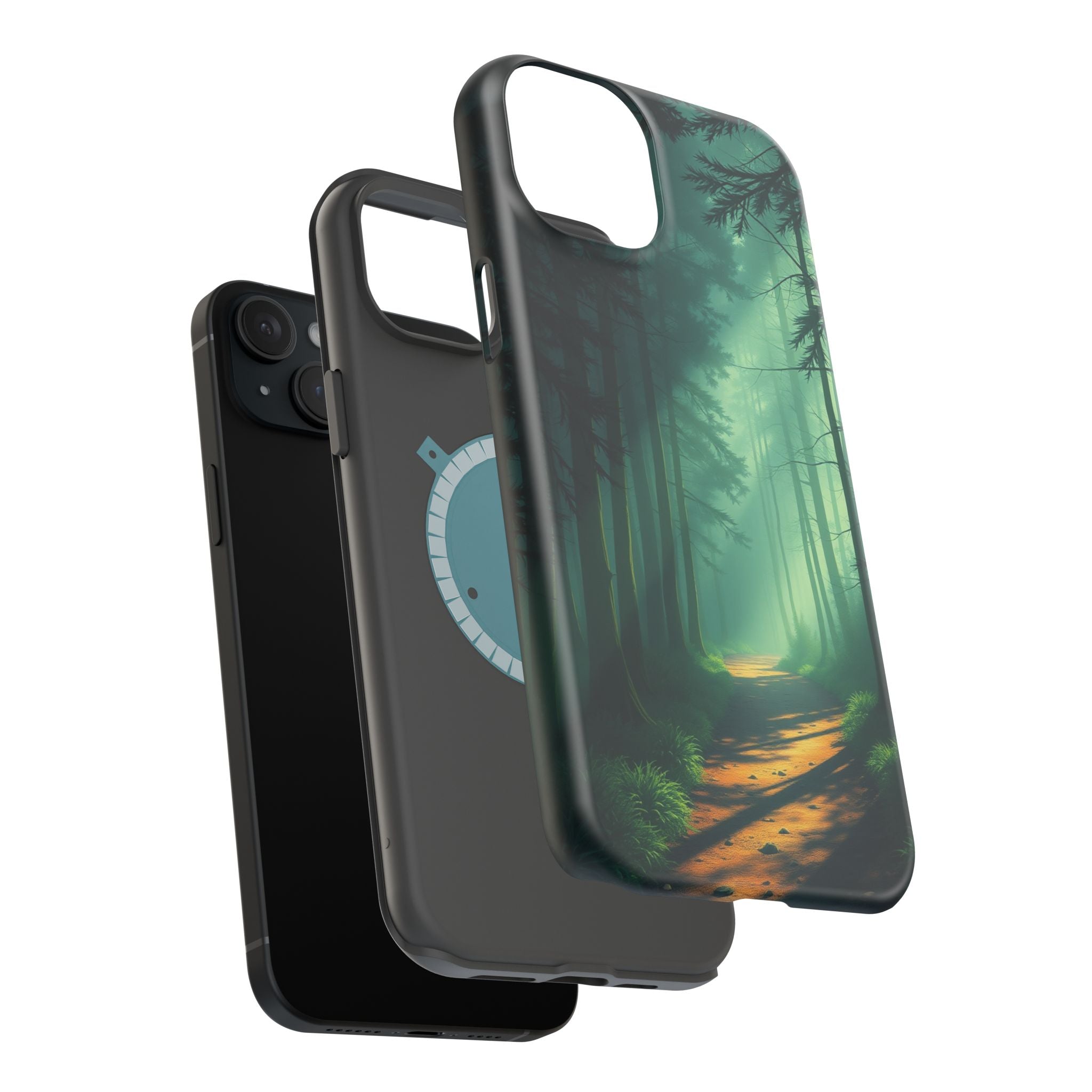 iPhone Emerald Green And Gold Misty Forest Path Soft iPhone Finish · iPhone Case