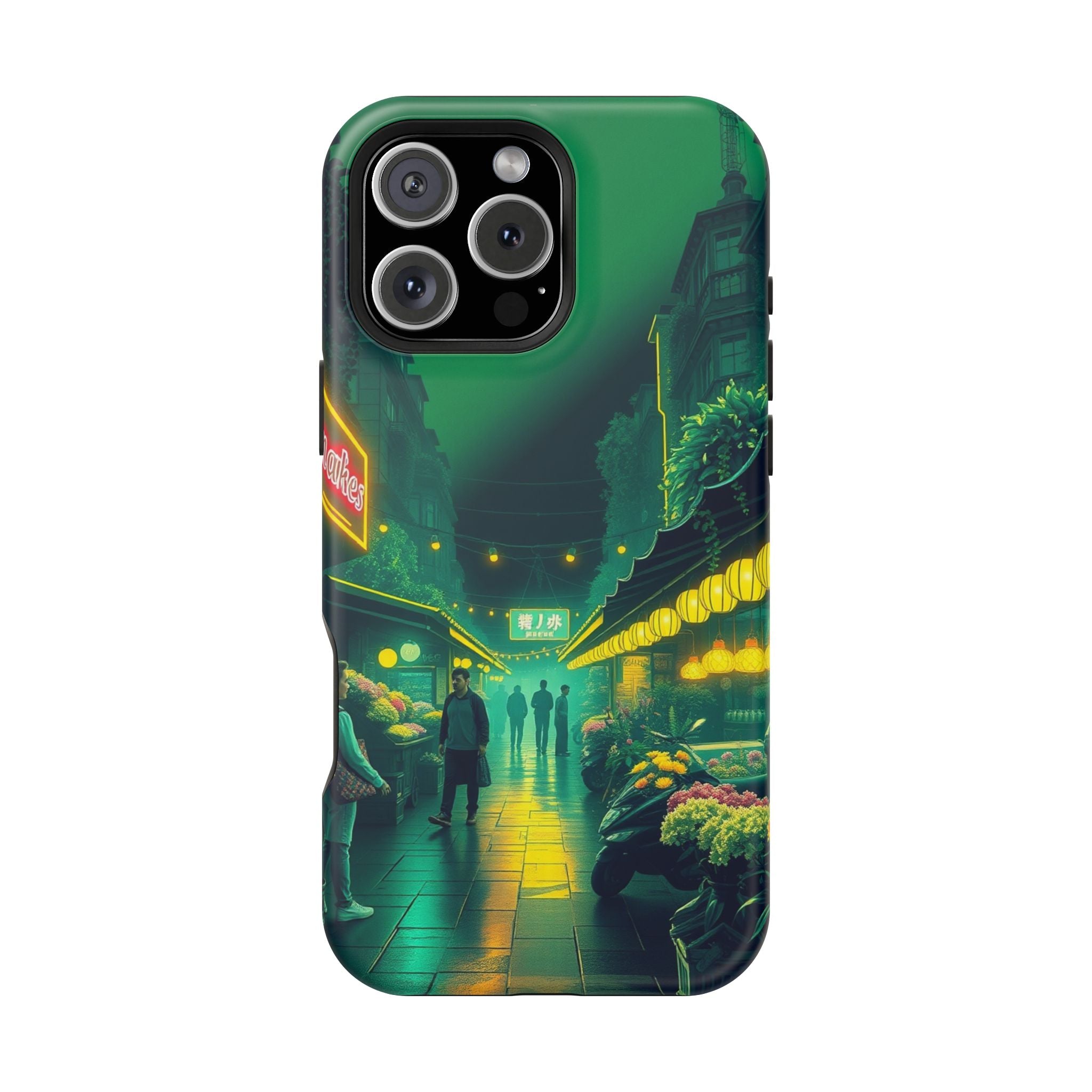 iPhone Flower Market Neon Cyberpunk Slim Everyday Designer Case · iPhone Case