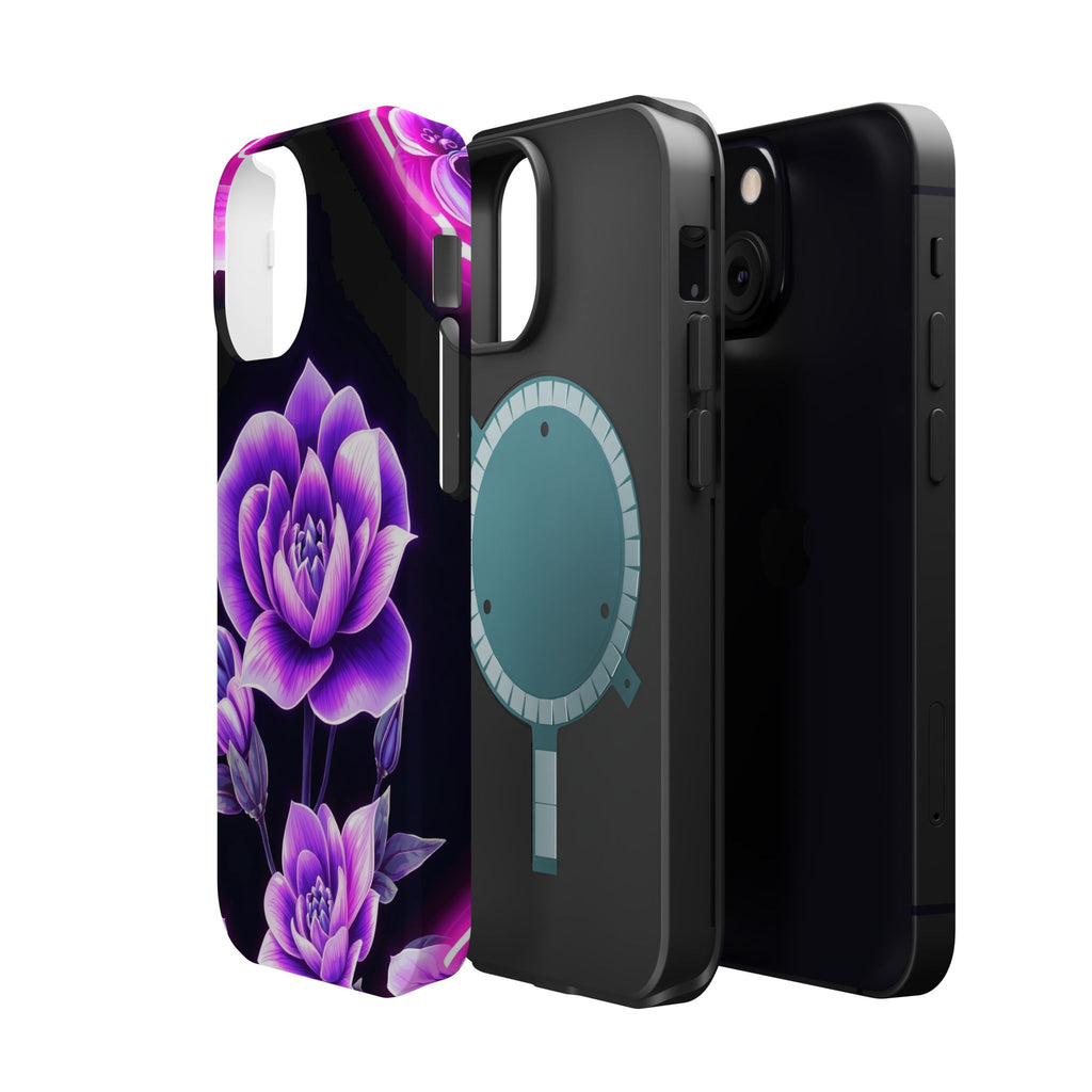 iPhone Floral Ombre Neon Cyberpunk Bold Modern Everyday Snap Case · iPhone Case