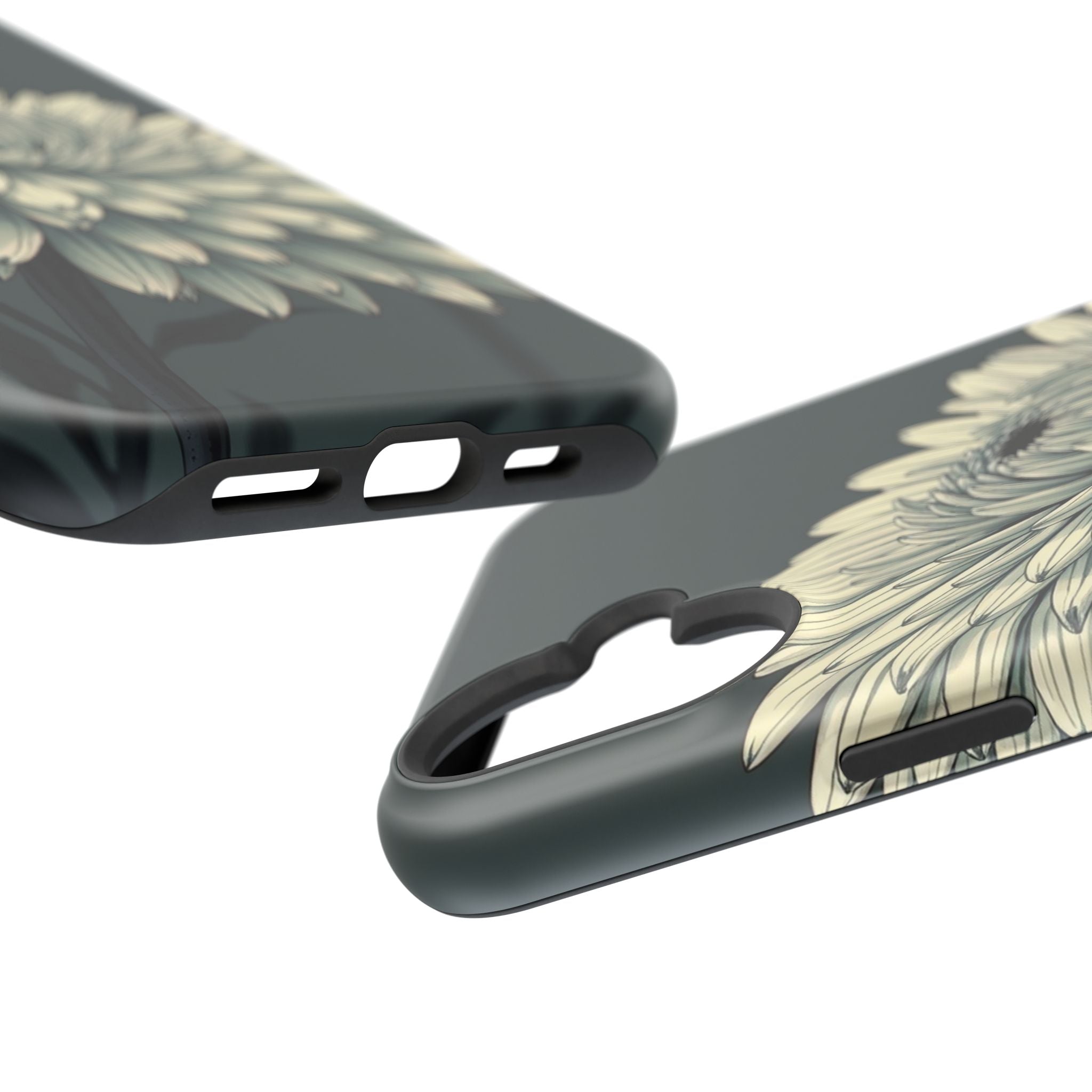 iPhone Chrysanthemum Classic Dark Gothic Ink Carry Case Slim Snap Case · iPhone