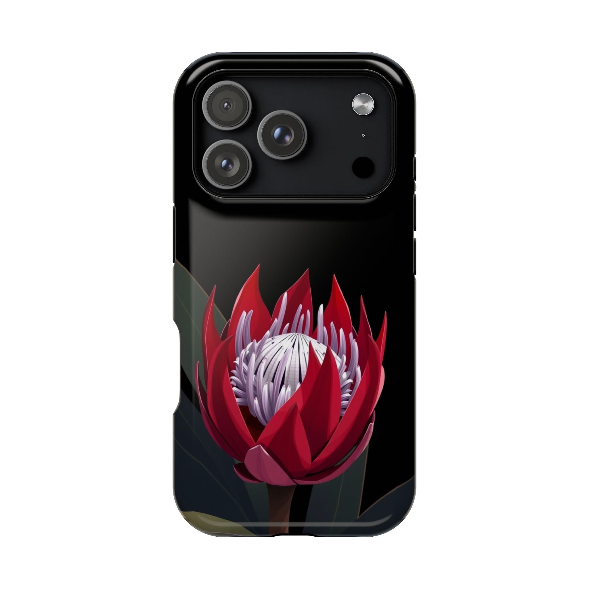 iPhone Black And Crimson Protea Bold Slim Everyday Designer Case · iPhone Case