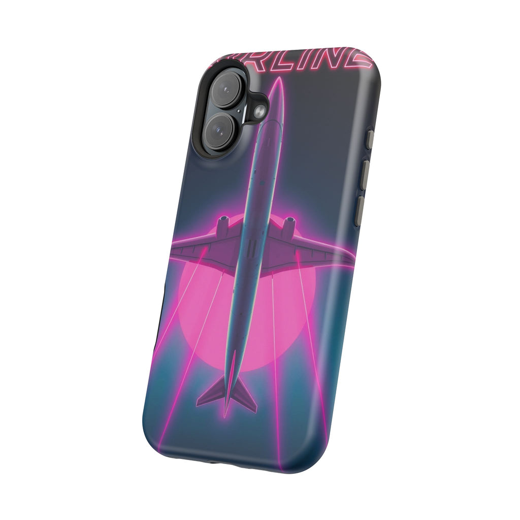 iPhone Cyan And Magenta Retro Airline Poster Slim Everyday Designer Case · iPhon