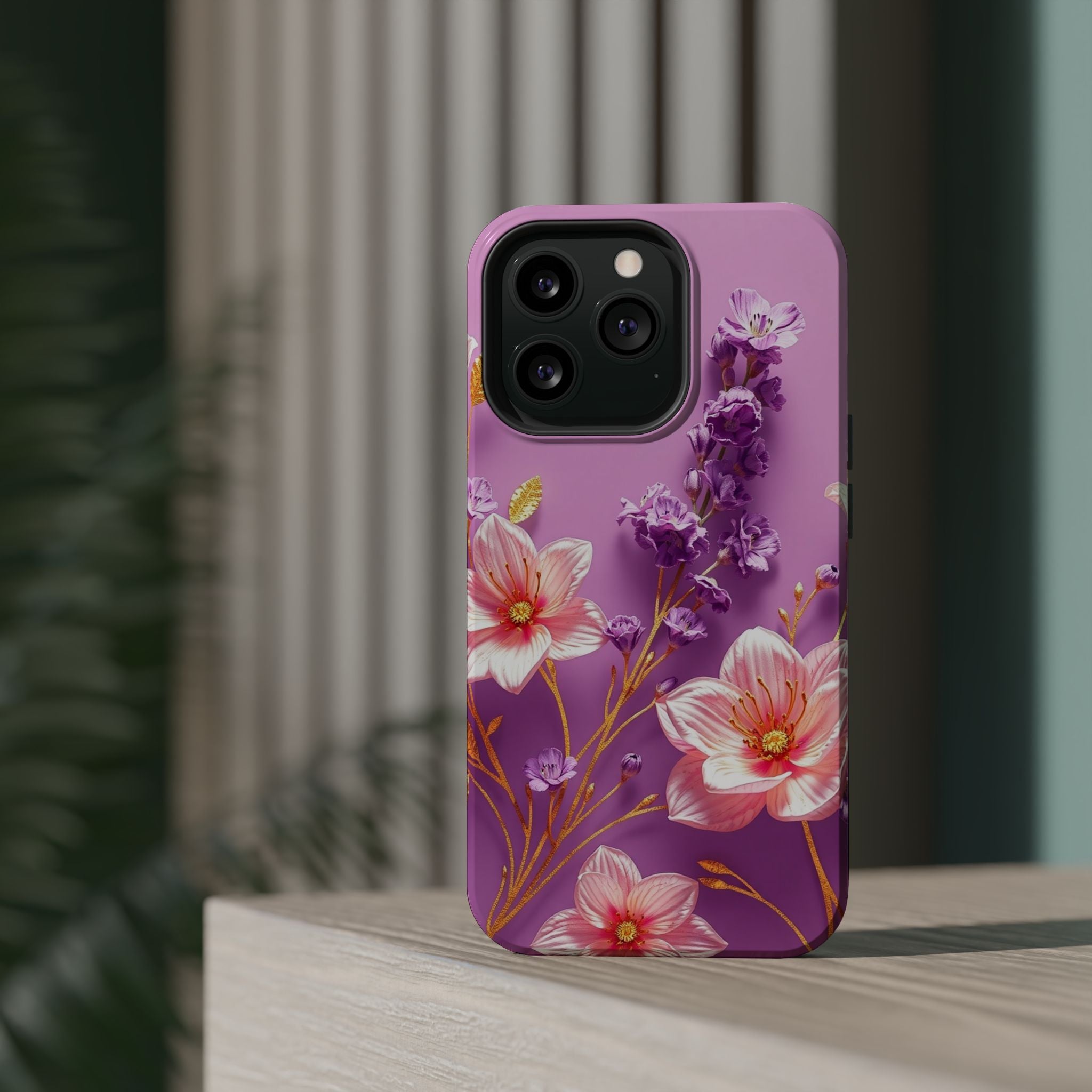iPhone Radiant Floral Gold Foil Design Slim Everyday Designer Case · iPhone Case