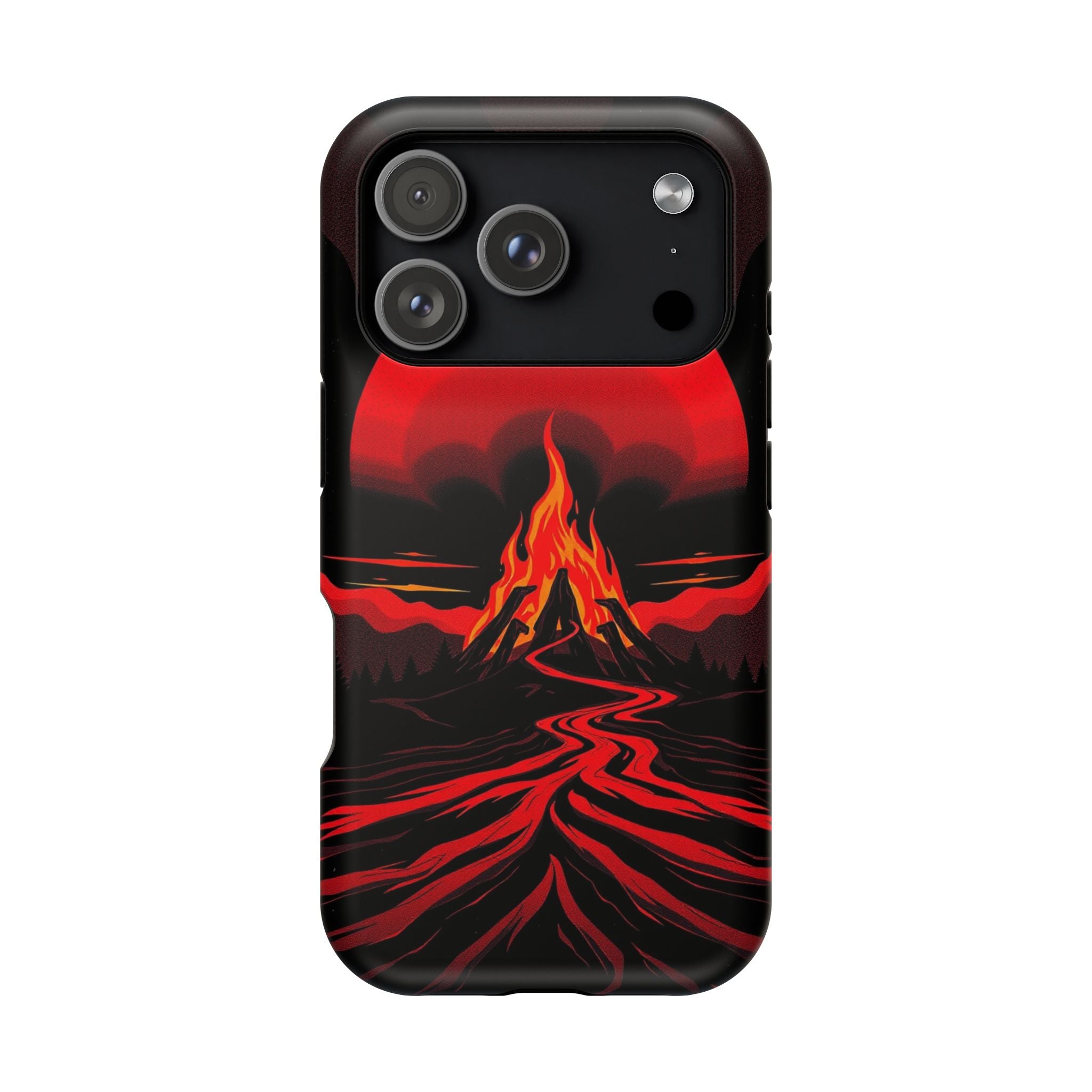 iPhone Black And Crimson Wildfire Glow Slim Everyday Designer Case · iPhone Case