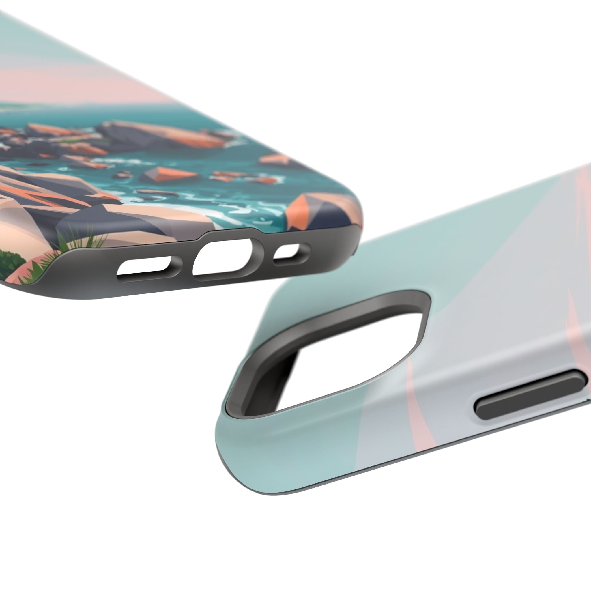 iPhone Mint And Blush Pebble Beach Bold Modern Everyday Snap Case · iPhone Case