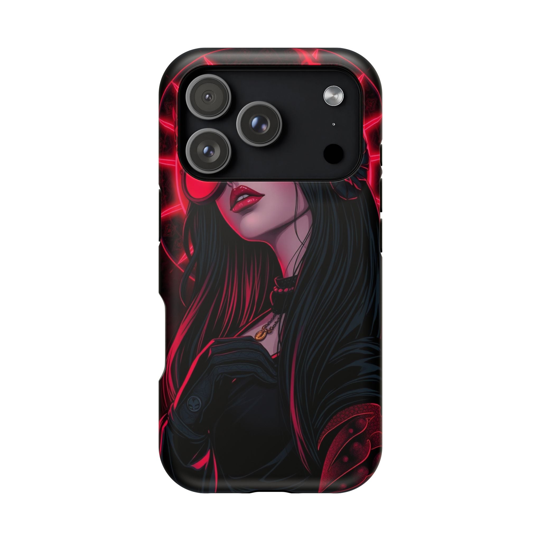 iPhone Black And Crimson Art Nouveau Female Slim Everyday Designer Case · iPhone