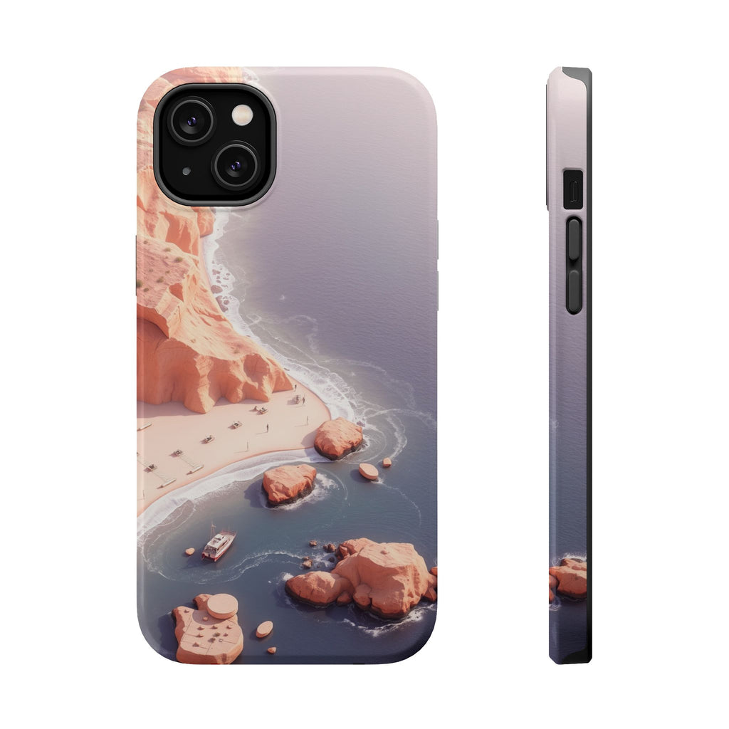 iPhone Rose Pink And Cream Shoreline Aerial Soft iPhone 17 Finish · iPhone Case