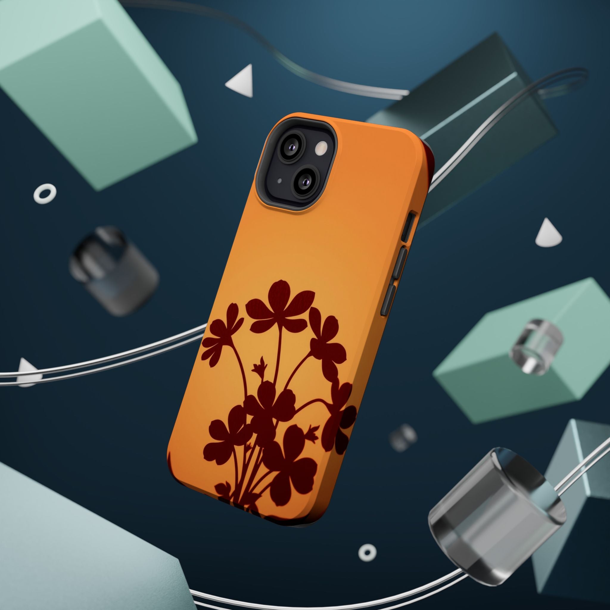 iPhone Floral Silhouette Electric Art Slim Everyday Designer Case · iPhone Case