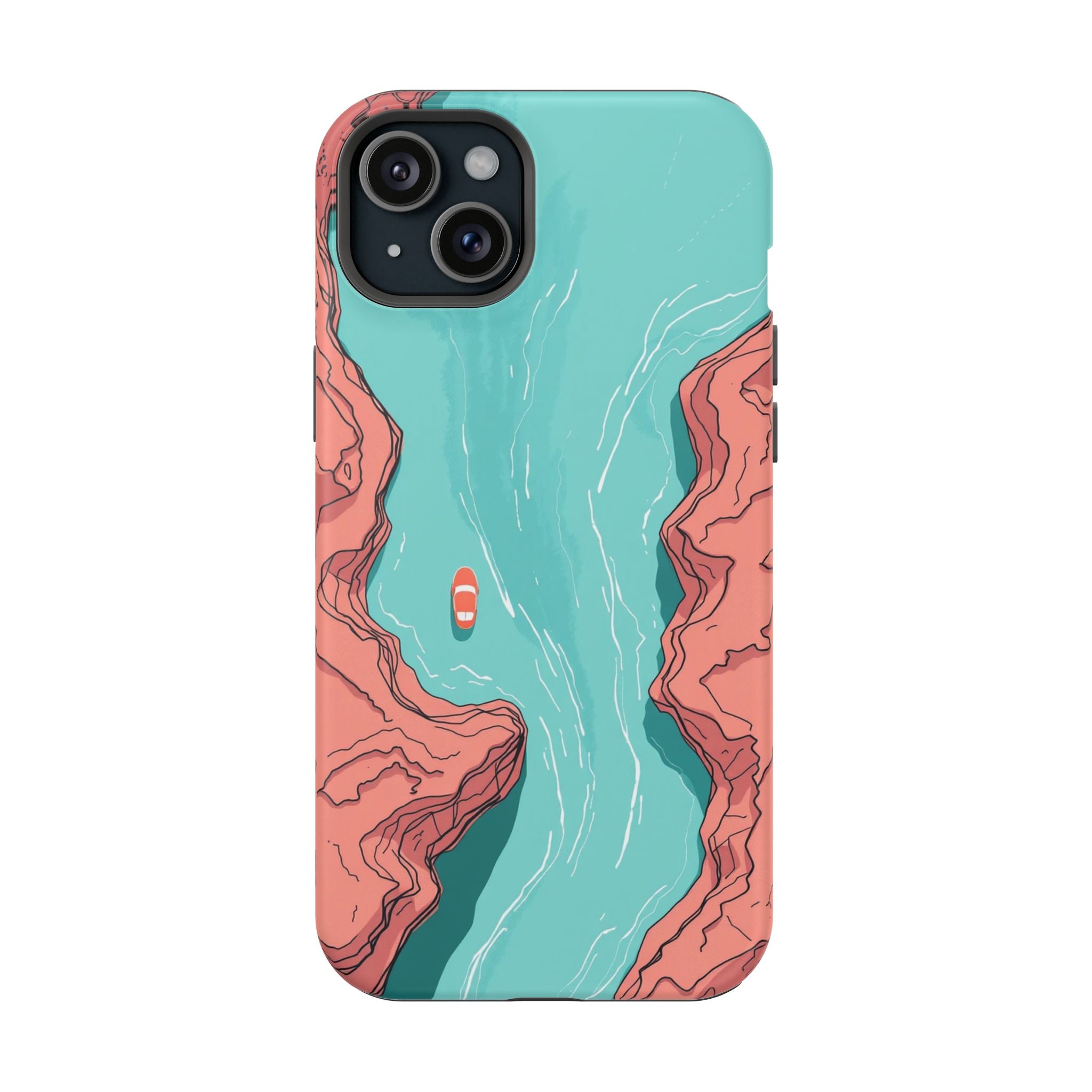 iPhone Teal And Coral River Delta Aerial Slim Everyday iPhone Designer · iPhone